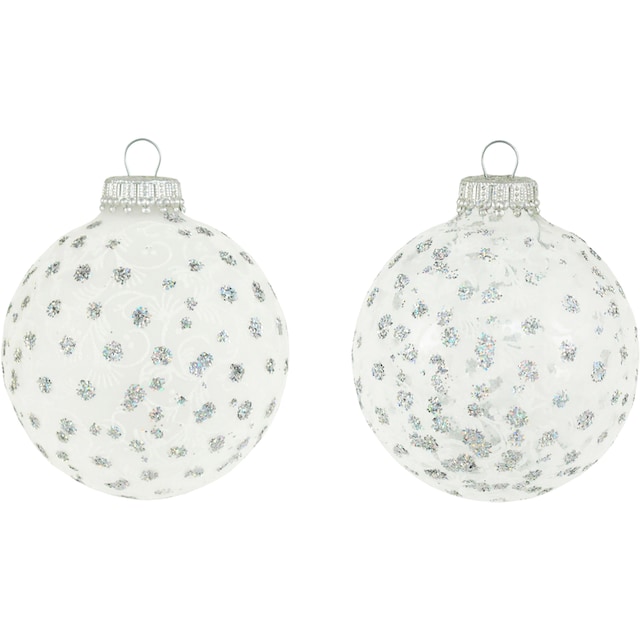 Krebs Glas Lauscha Weihnachtsbaumkugel »CBK830056A, Weihnachtsdeko,  Christbaumschmuck, Christbaumkugeln Glas«, (Set, 8 St.), mit Glitterdekor  bestellen | BAUR