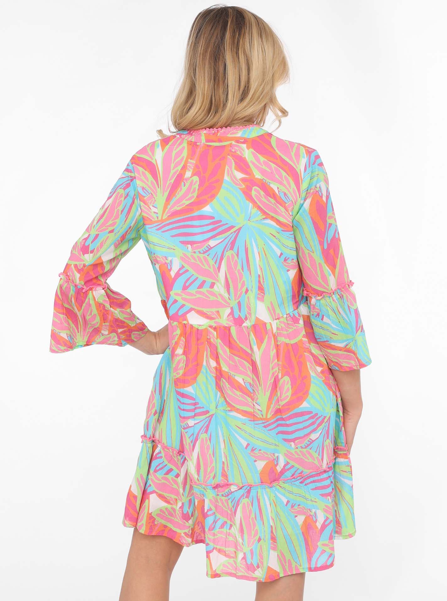 Zwillingsherz Sommerkleid »"Power Farben"«, mit Tasseln, Trompeten Ärmeln und Eingriffstaschen