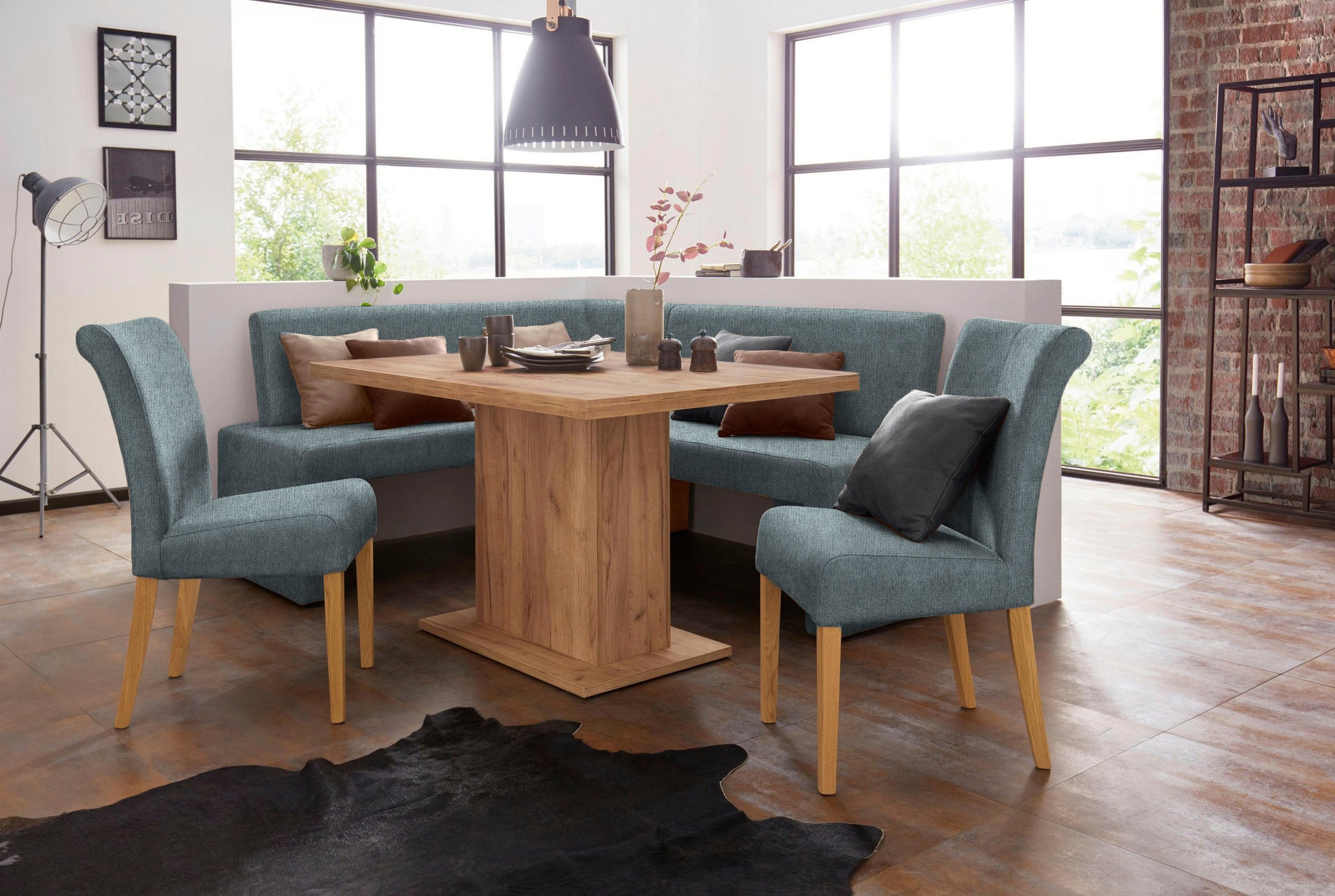 Home affaire 4-Fußstuhl "Barcelona" (Set) 2 Stk. Struktur grob Stuhlbeine a günstig online kaufen