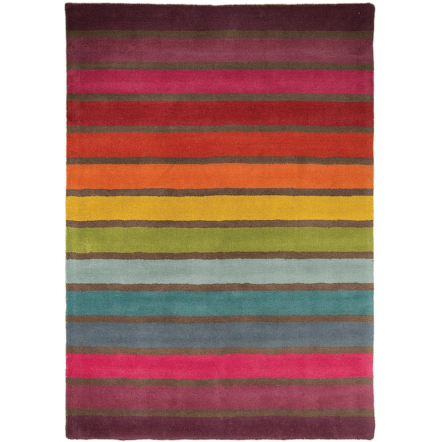 FLAIR RUGS Wollteppich »Candy«, rechteckig, aus 100% Wolle, Design mit  Streifen, mehrfarbig gemustert, bunt auf Rechnung | BAUR