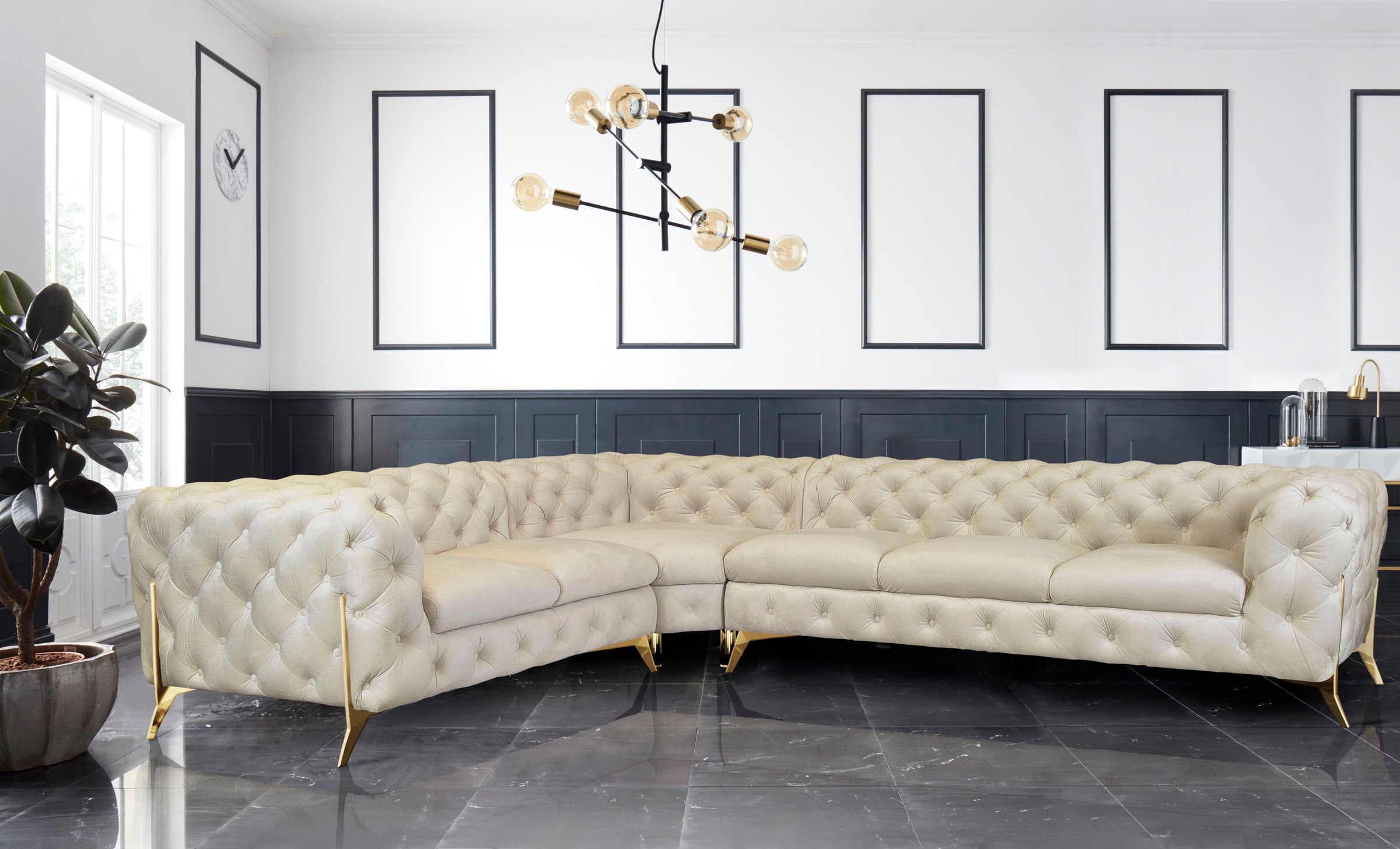 Home affaire Chesterfield-Sofa "Amaury L-Form" großes Ecksofa, Chesterfield günstig online kaufen