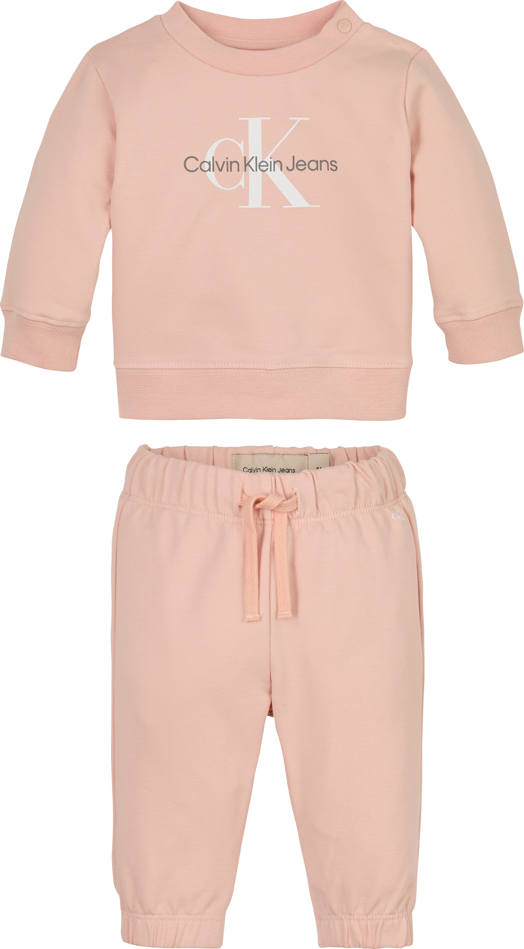 Jungen Shirt & Hose "MONOGRAM CN SWEATSHIRT SET"spanish villa, Gr. 80, CALVIN KLEIN JEANS, unifarben, Jersey, Obermaterial: 95% Baumwolle, 5%
