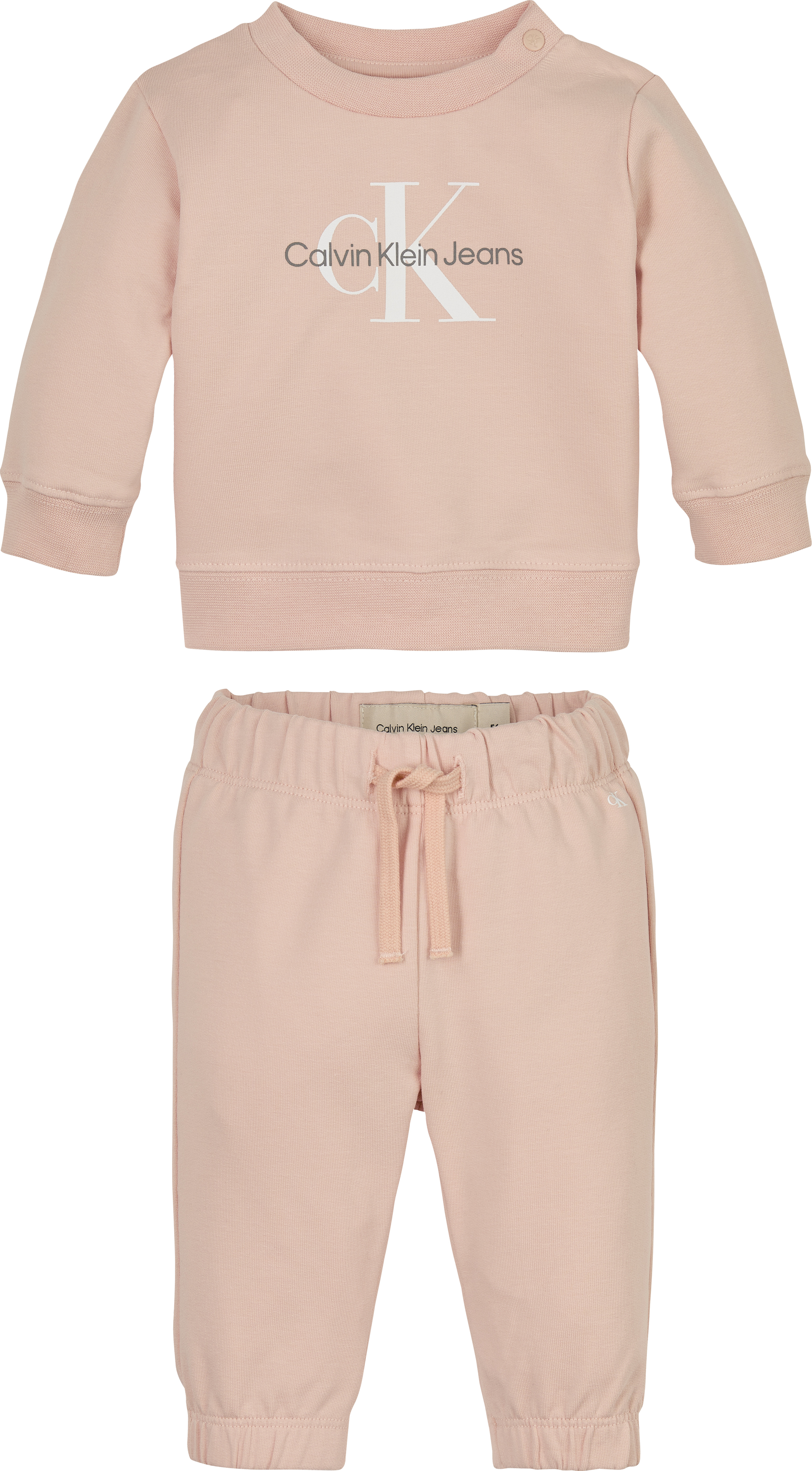 Jungen Shirt & Hose "MONOGRAM CN SWEATSHIRT SET"spanish villa, Gr. 86, CALVIN KLEIN JEANS, unifarben, Jersey, Obermaterial: 95% Baumwolle, 5%