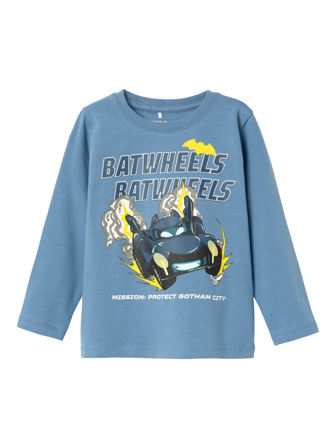 Name It Langarmshirt »NMMJATZY BATWHEELS LS TOP NOOS WAB«, mit großem Comic-Frontmotiv