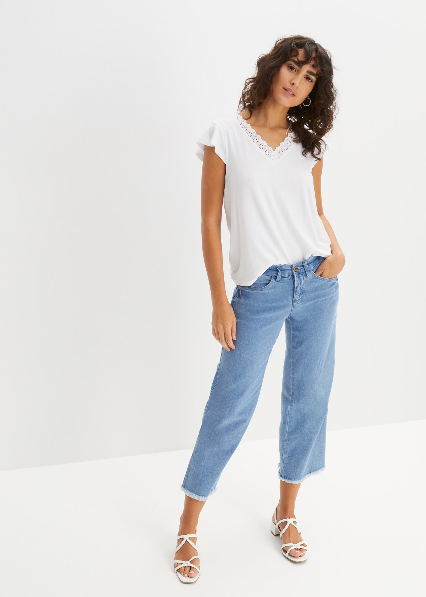 bonprix T-Shirt »Shirt aus Viskose-Mix« Shirt aus Viskose-Mix