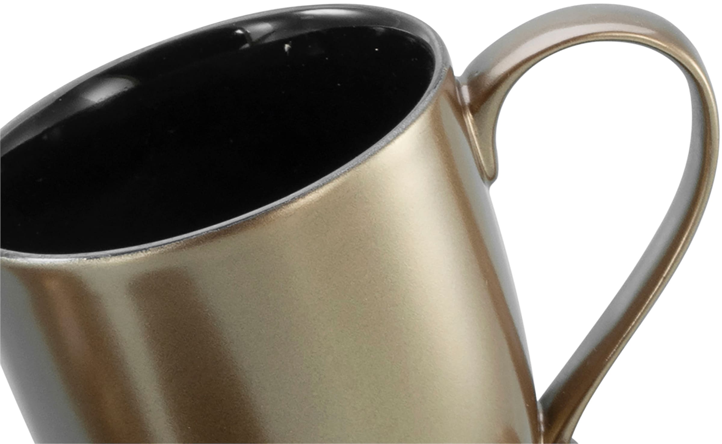 CreaTable Becher »Golden Days Schwarz, Becherset, 6-tlg.«, (Set, 6 tlg.), Goldfarbene Spezialglasur