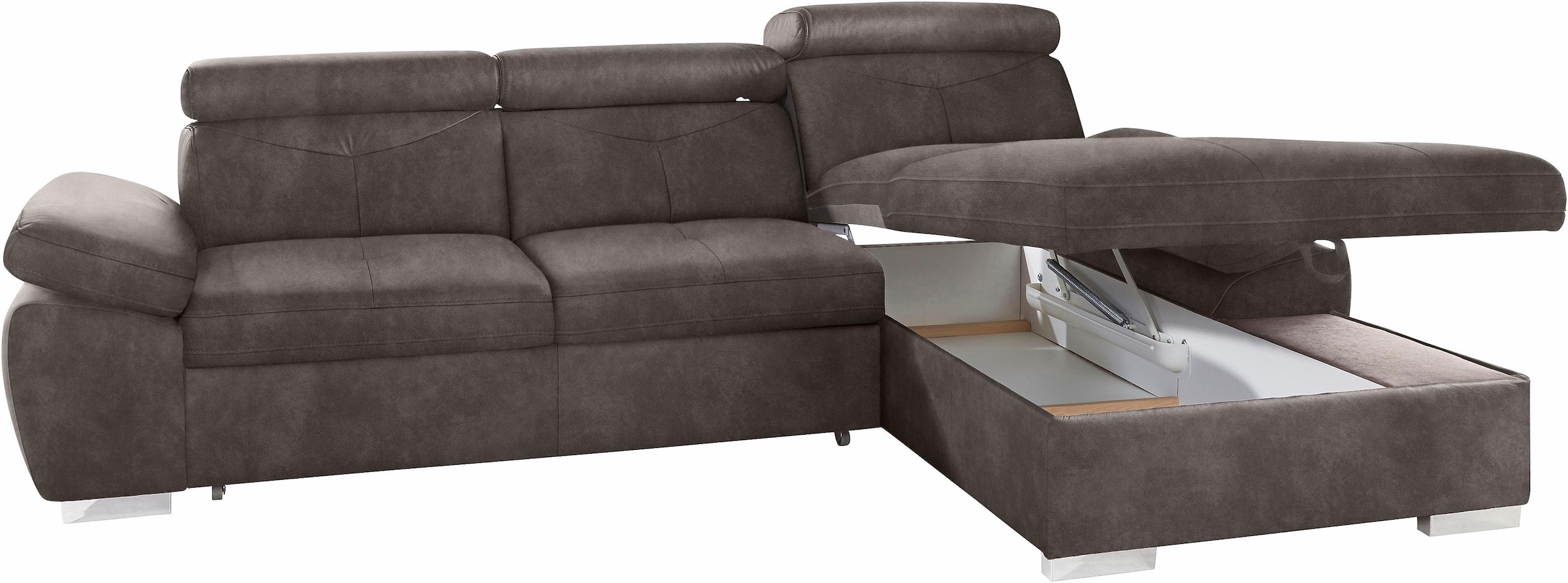 exxpo - sofa fashion Ecksofa »Spring, super bequem, mit Armteil- und Kopfteilfunktion, OTTOs Choice«, L-Form, wahlweise mit Bettfunktion und Bettkasten