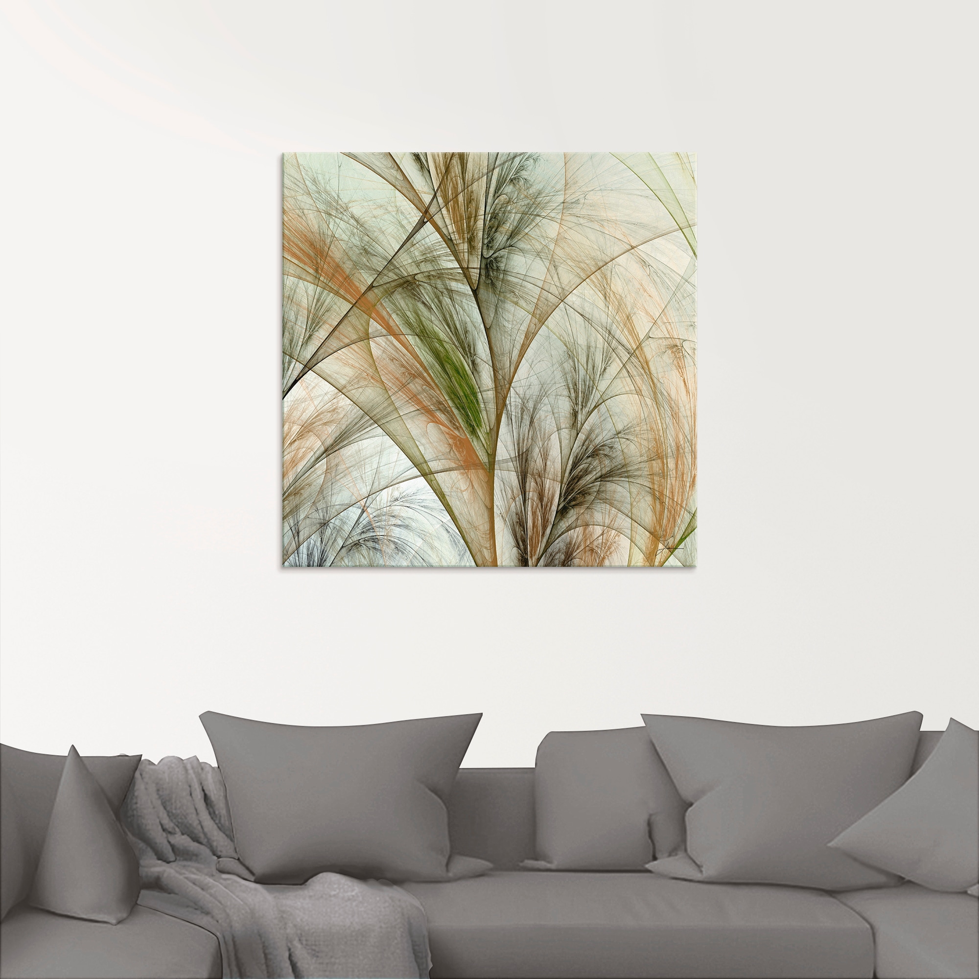 Artland Glasbild »Fraktales Gras IV«, Gräser, (1 St.), in verschiedenen Größen