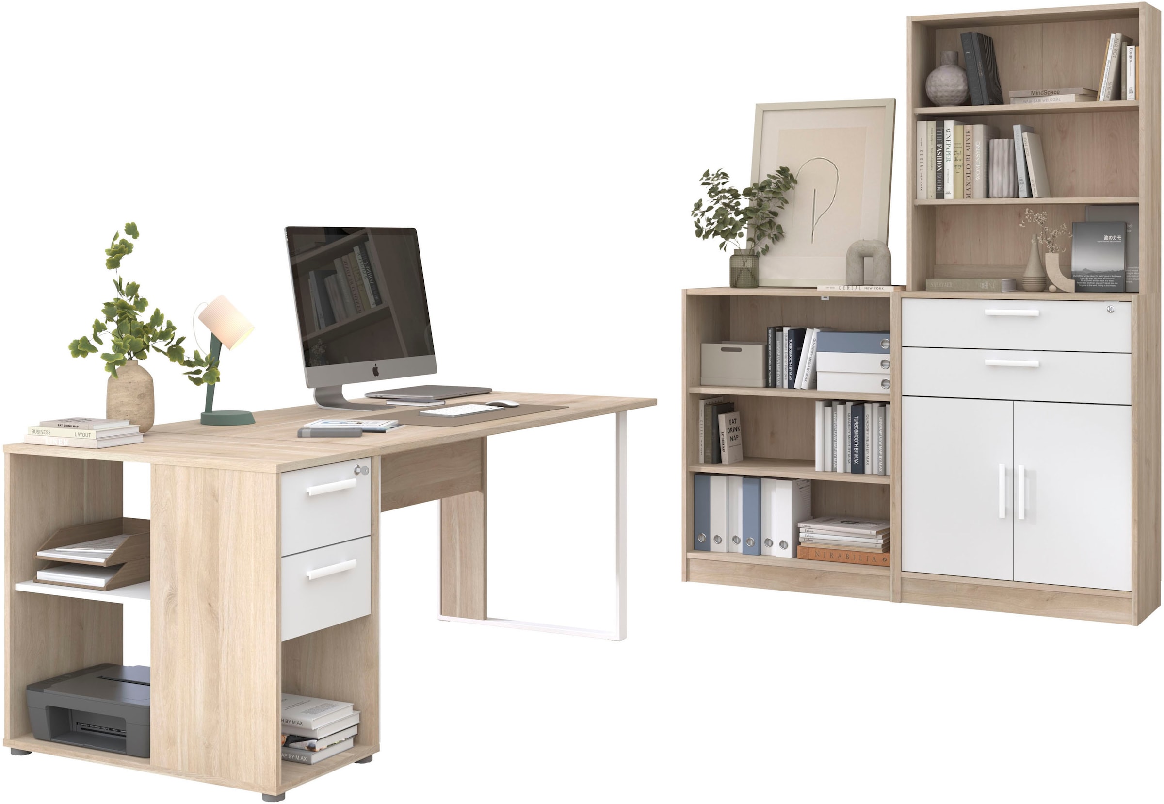 Parisot Büromöbel-Set "Start Up" Set, 3-tlg., 3 tlg. Gesamtarbeitsfläche 189 x 80 cm