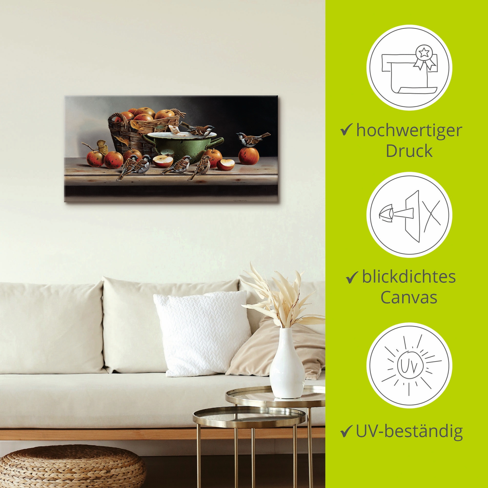Artland Wandbild »Haus Spatzen I«, Arrangements, (1 St.), als Leinwandbild, Poster in verschied. Größen