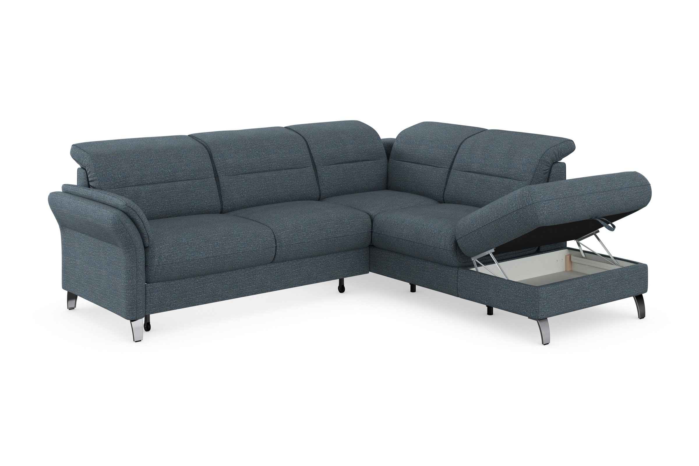 sit&more Ecksofa »Grenoble L-Form mit Federkern«, wahlweise mit Bettfunktion, Bettkasten, Arm- und Kopfteilverstellung