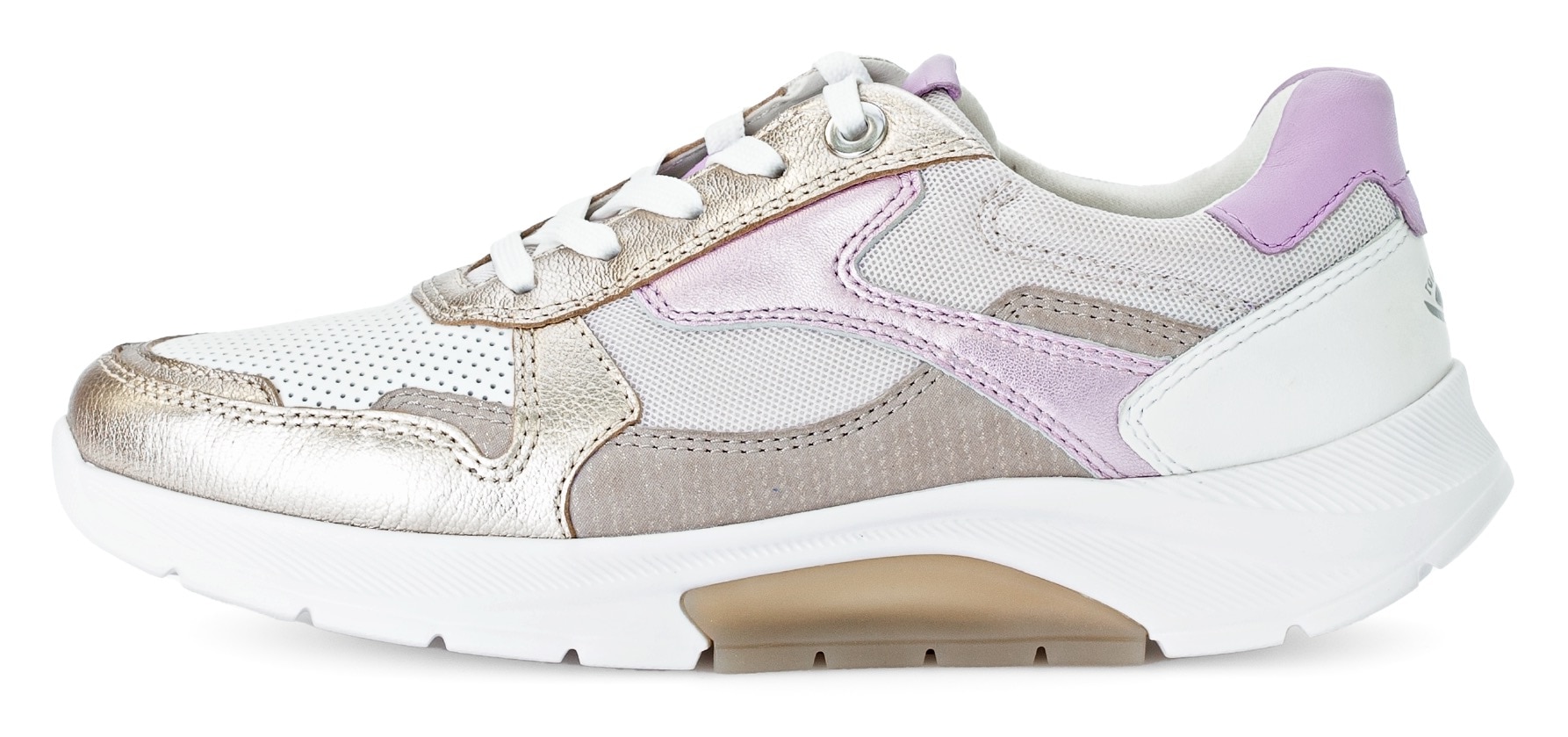 Gabor Rollingsoft Keilsneaker, Freizeitschuh, Halbschuh, Schnürschuh mit gepolstertem Schaftrand