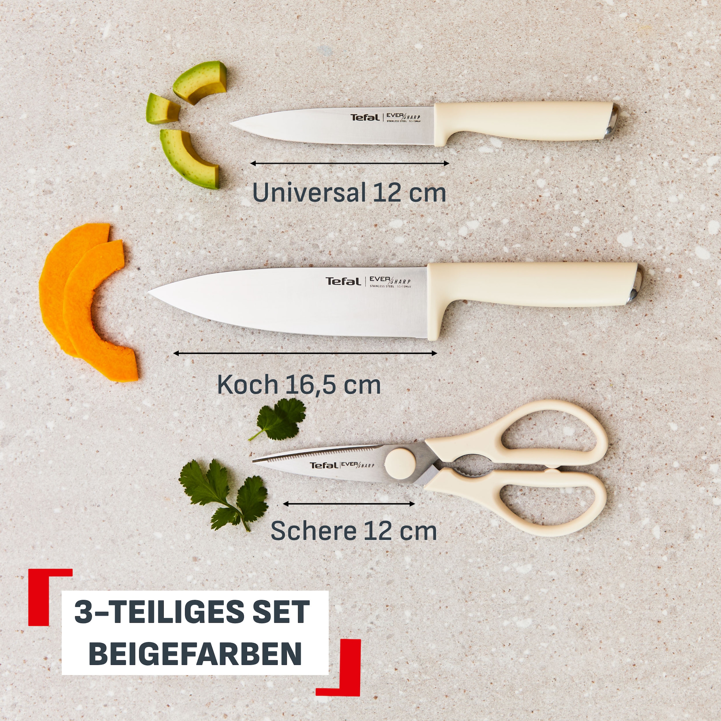Tefal Messer-Set »EverSharp Daily« selbstschärfender Messerblock, schlankes Design, spülmaschinenfest