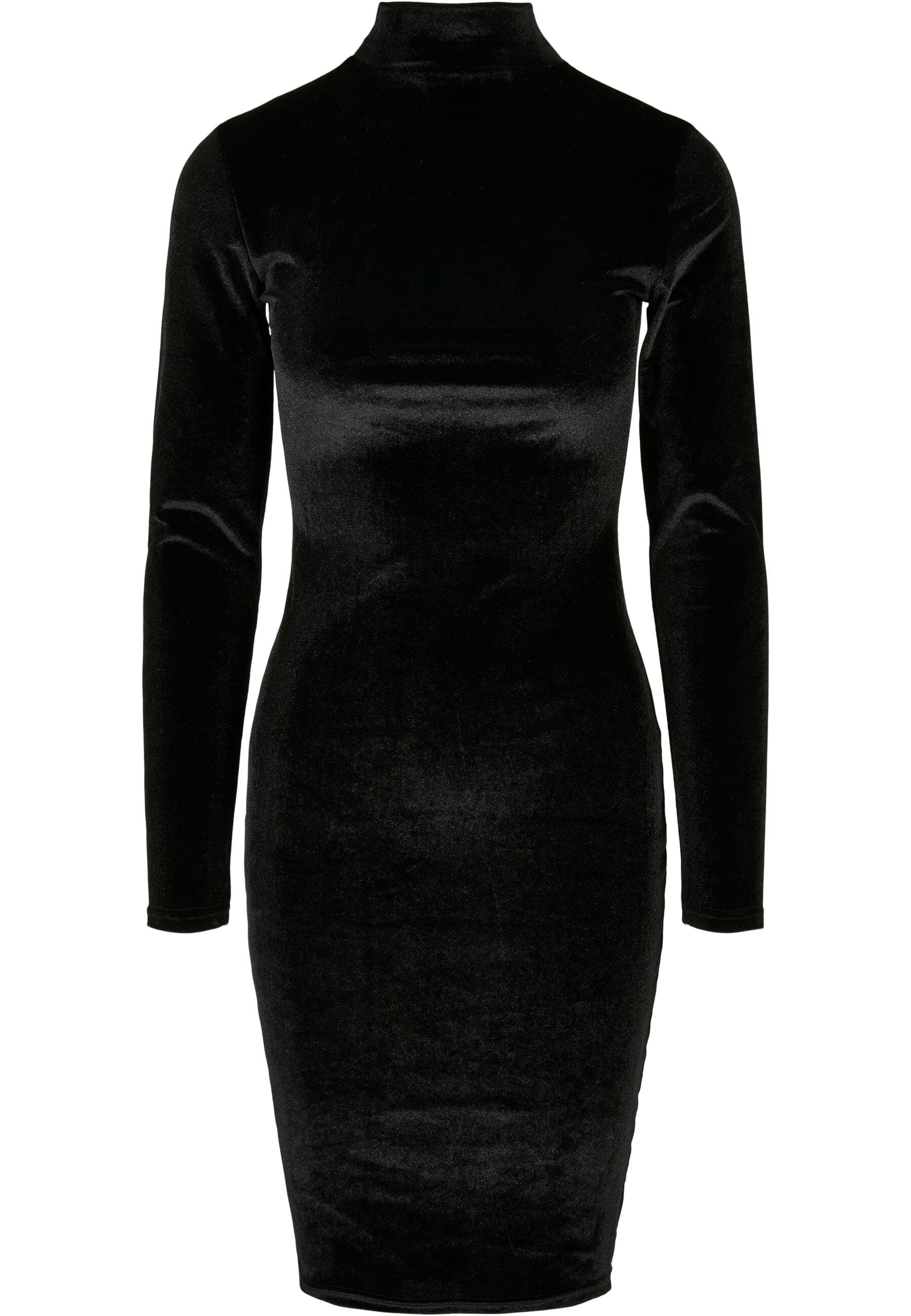 Shirtkleid »Urban Classics Damen Ladies Velvet Turtle Neck Dress«, (1 tlg.)