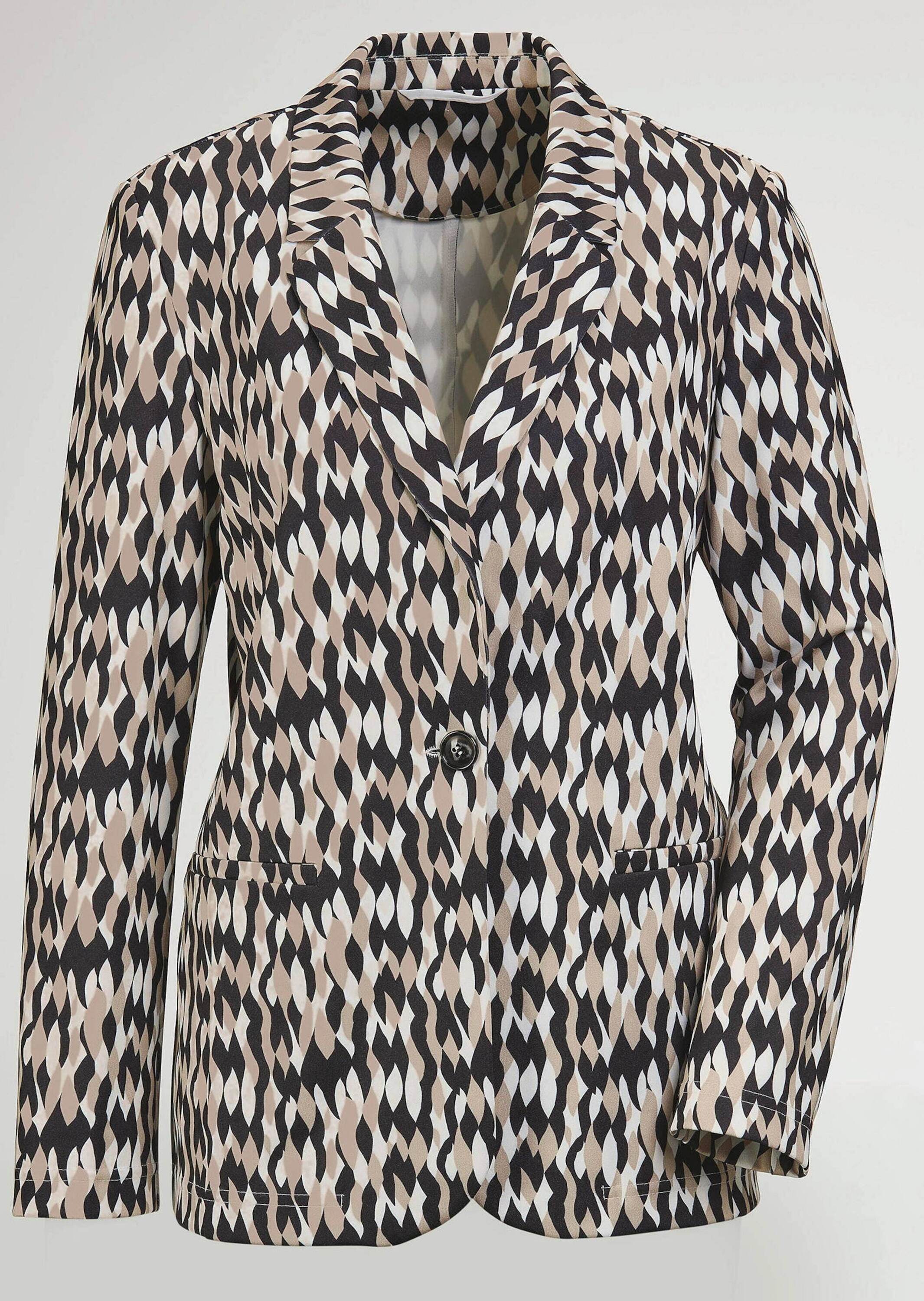 Thumbnail - GOLDNER Jackenblazer "Kurzgröße Blazer gemustert" ohne Futter, mit Belegverarbeitung