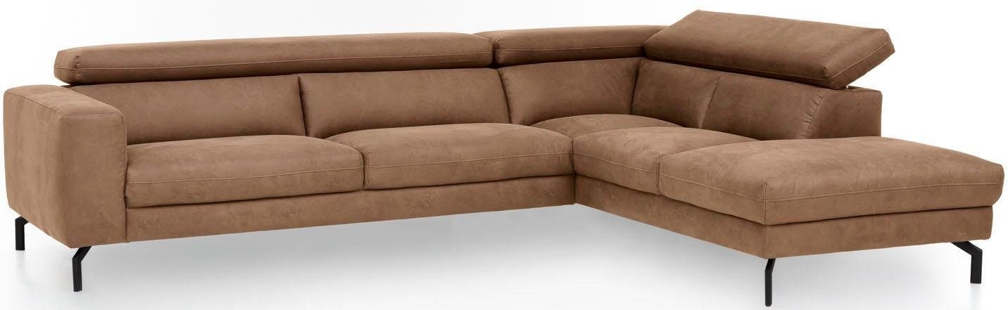 Places of Style Ecksofa »Olanta, L-Form«, mit verstellbaren Kopfstützen