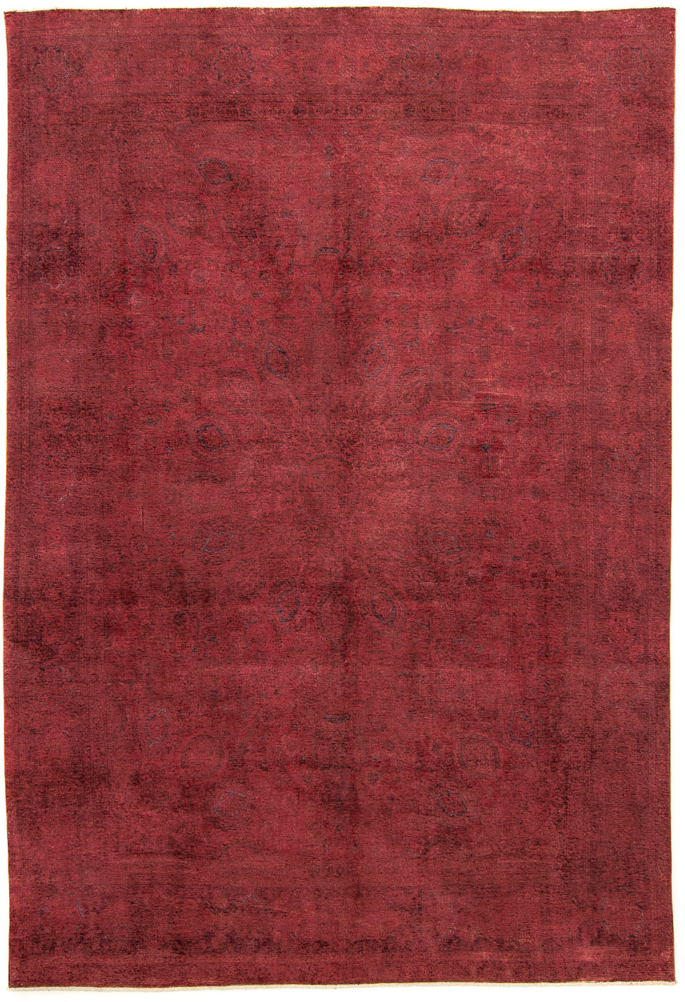 morgenland Teppich »Vintage - 393 x 285 cm - dunkelrot«, rechteckig, Wohnzimmer, Handgeknüpft, Einzelstück mit Zertifikat