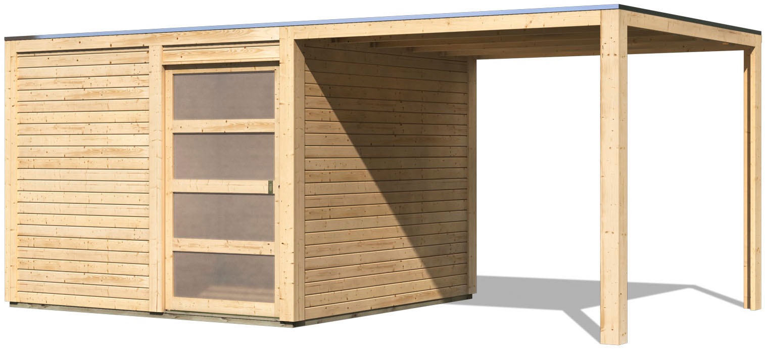 KONIFERA Gartenhaus »Cubus 2« inkl. Anbaudach