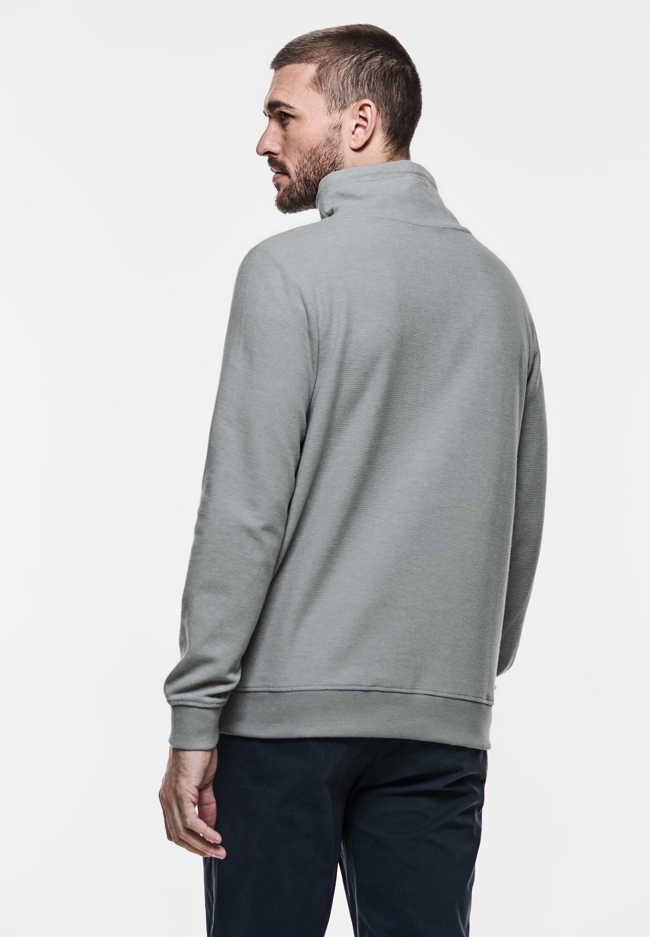STREET ONE MEN Sweatshirt, im angenehmen Materialmix