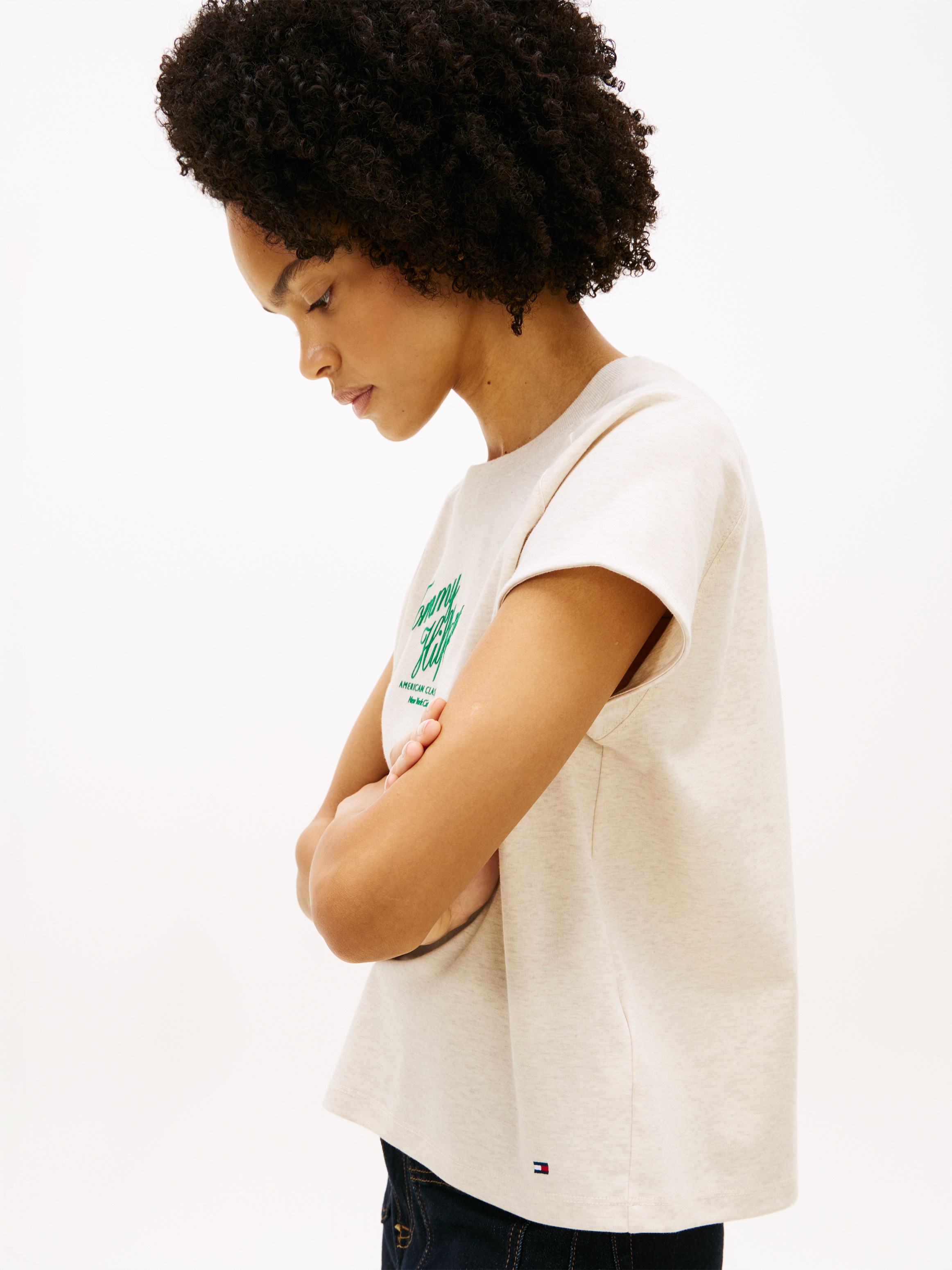 Tommy Hilfiger Kurzarmshirt "SEASONAL SCRIPT CAP SLV TEE" mit Raglanärmeln, günstig online kaufen