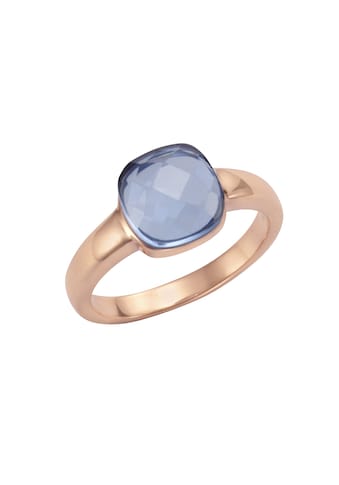 Fingerring »925 Silber rosé vergoldet Quarz blau (beh.)«