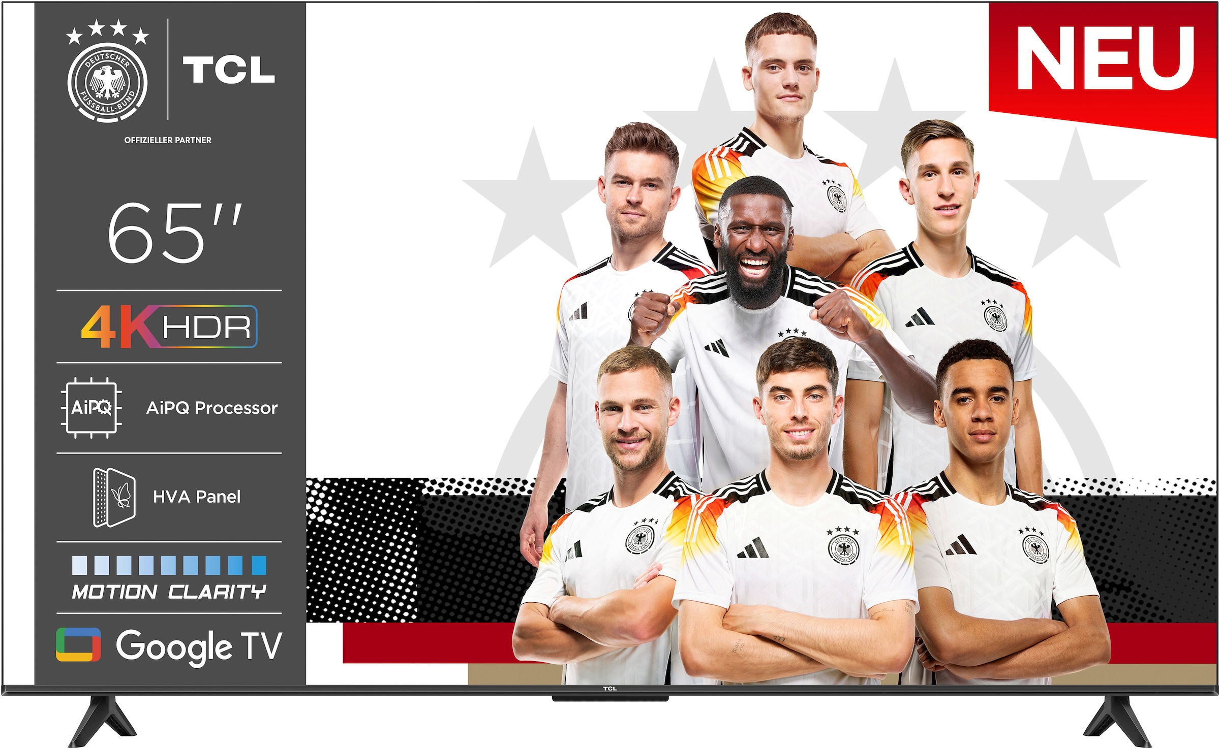 TCL LED-Fernseher »65V6CX1«, 4K Ultra HD, Google TV-Smart-TV, 4K HDR, Multi-HDR, Dolby Vision, Game Master, Smart TV, Apple TV, AiPQ