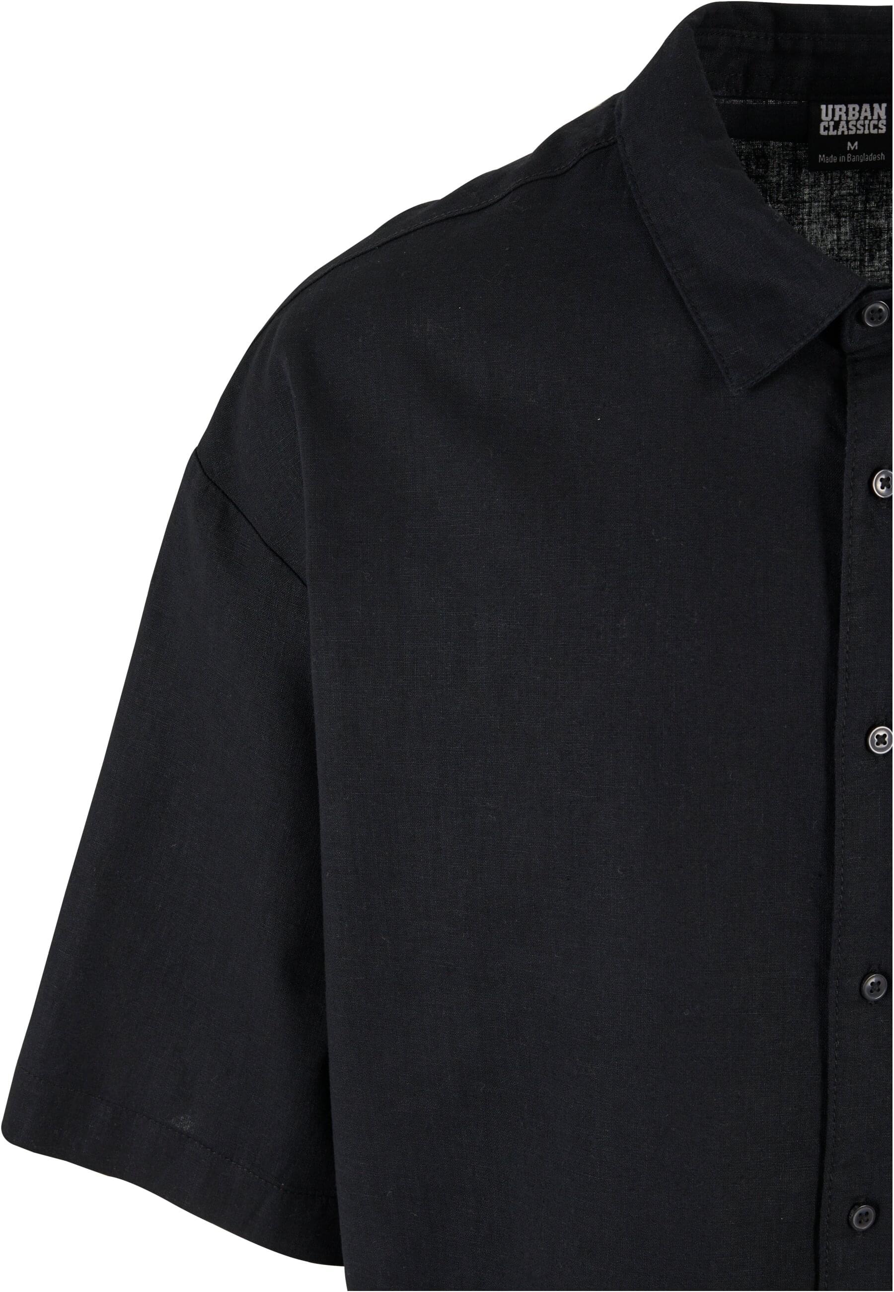 URBAN CLASSICS Langarmhemd »Urban Classics Herren Boxy Cotton Linen Shirt«, (1 tlg.)