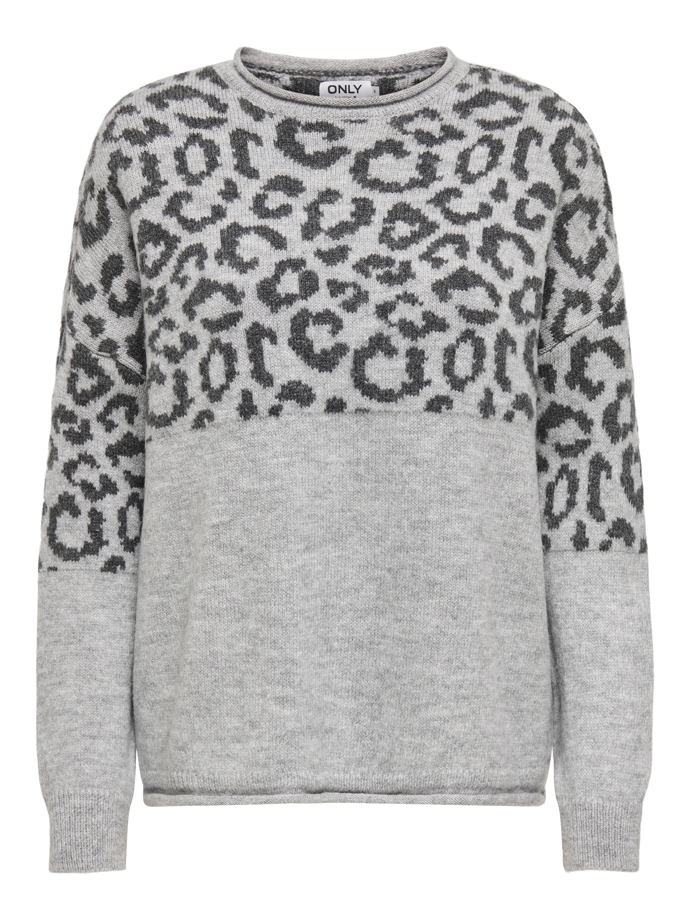 ONLY Rundhalspullover »ONLJADE ANIMAL LS O-NECK NOOS KNT«