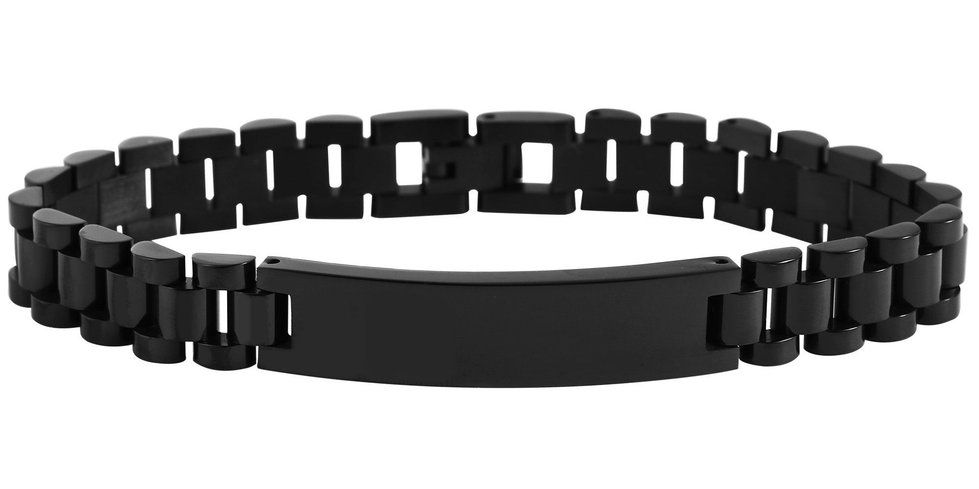 ADELIA ́S Damen Gliederarmband "Armband – Gliederarmband aus Edelstahl 21 cm", 21cm, Edelstahl, schwarz, Edelstahl, Armbänder, Schöne Geschenkidee zum