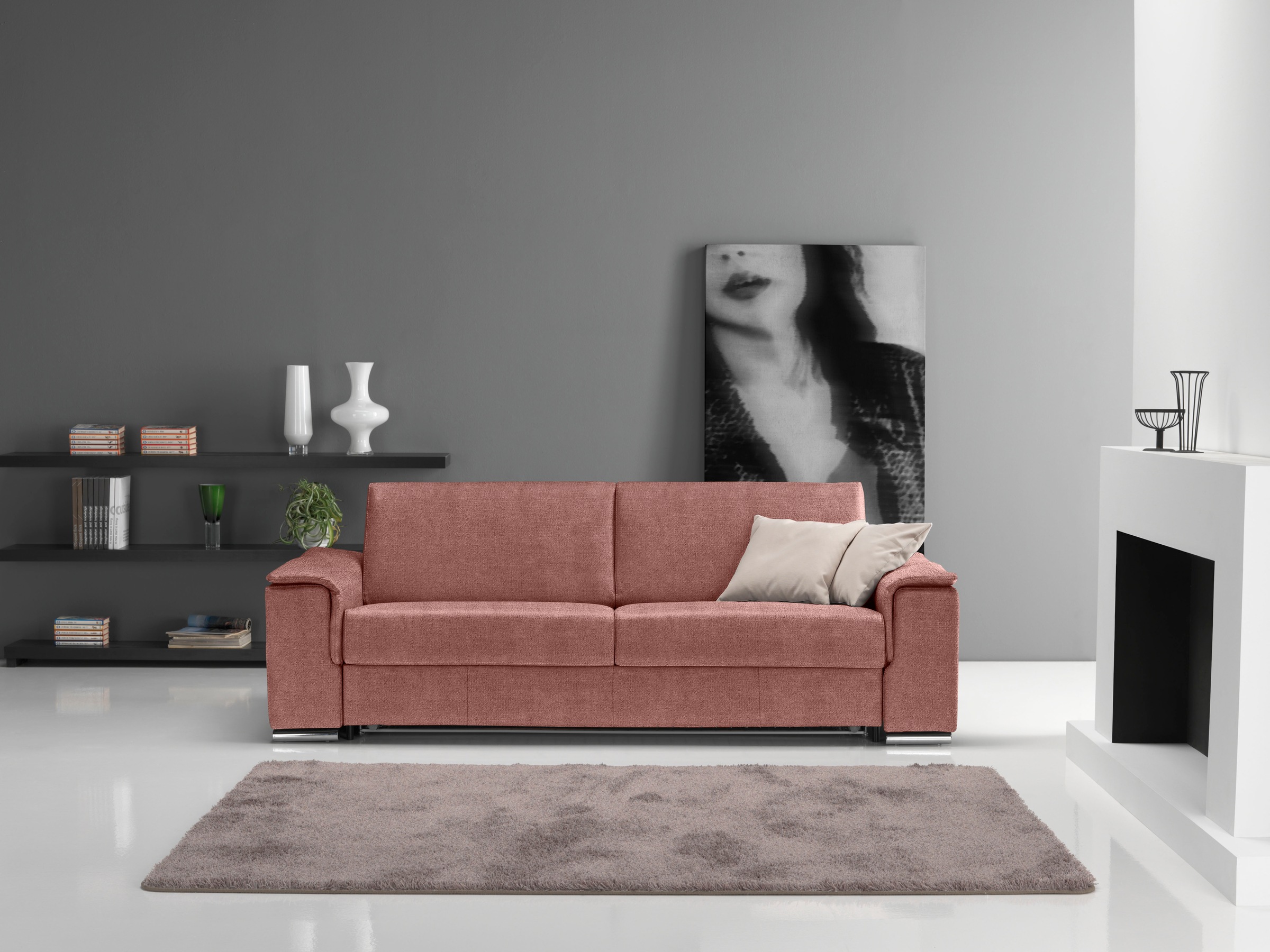 Egoitaliano 2,5-Sitzer »Cecilia, modern und elegant mit erstklassigem Sitzkomfort«, mit verchromten Metallfüßen