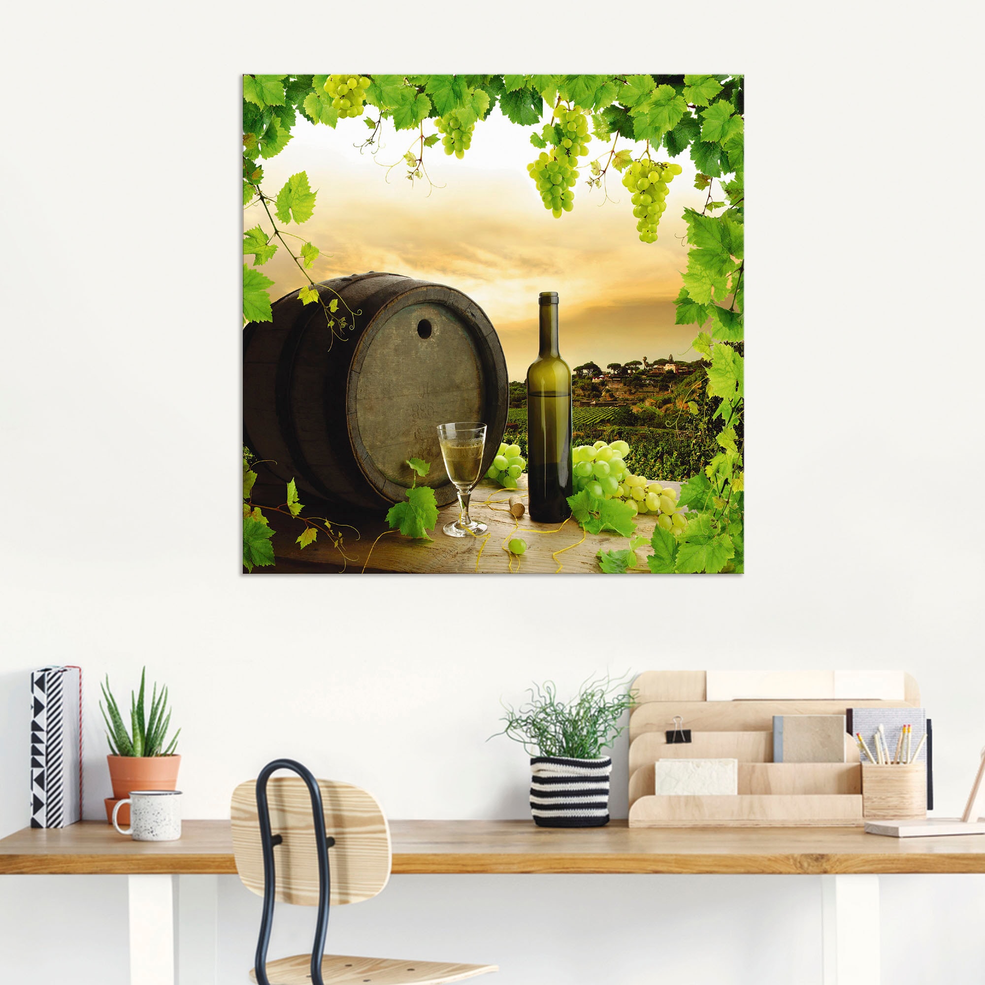 Artland Poster »Wein Trauben Reben Weinberg«, Wein Bilder, (1 St.), als Alubild, Leinwandbild, Wandaufkleber oder Poster in versch. Größen