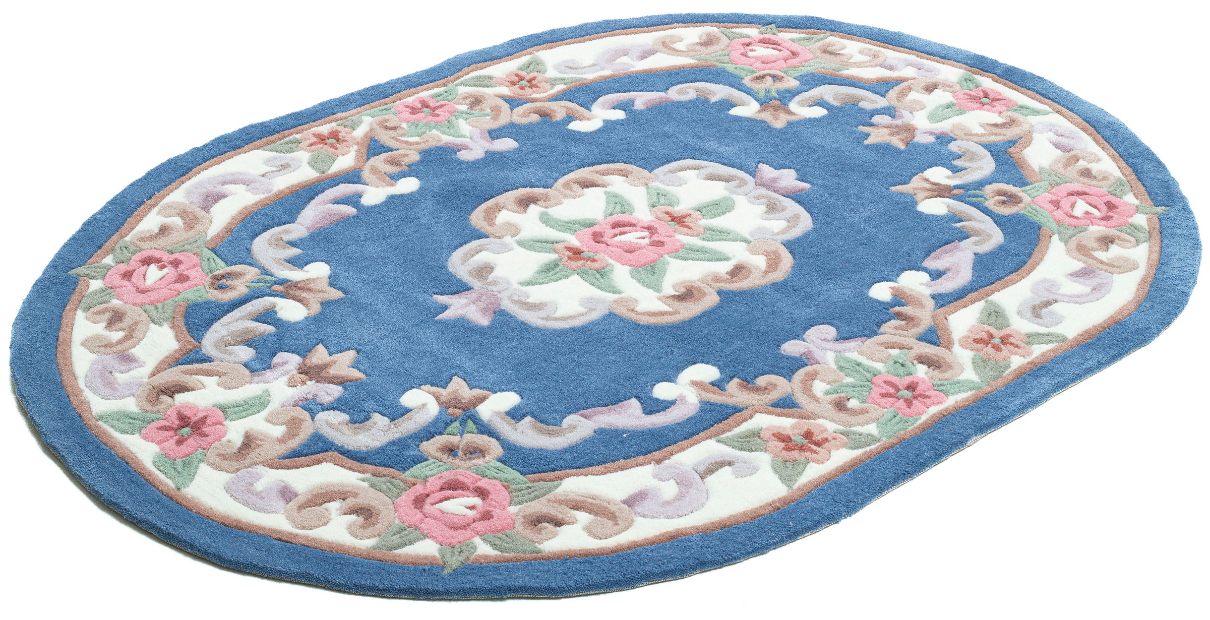 THEKO Teppich »Ming« oval 14 mm Höhe hochwertiges Acrylgarn, ideal im Wohnzimmer & Schlafzimmer