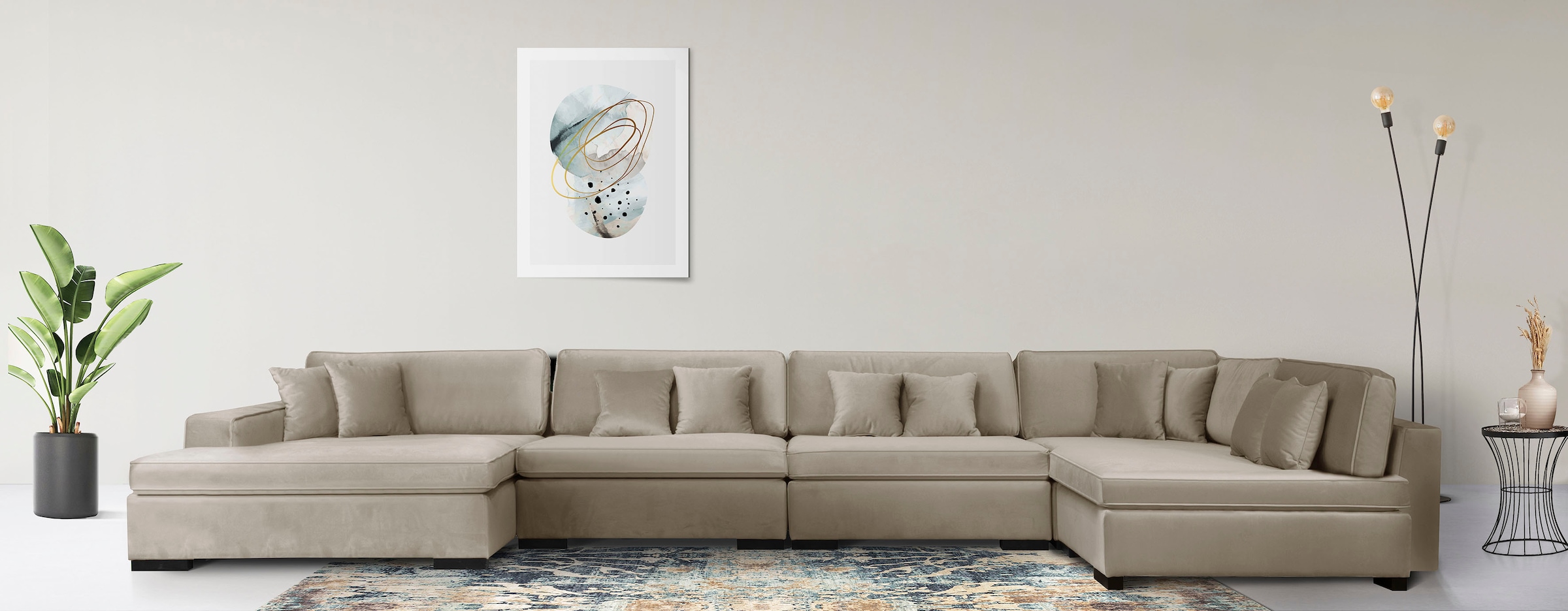 Home affaire Wohnlandschaft "Skara U-Form", Lounge-Sofa mit Federkernpolste günstig online kaufen