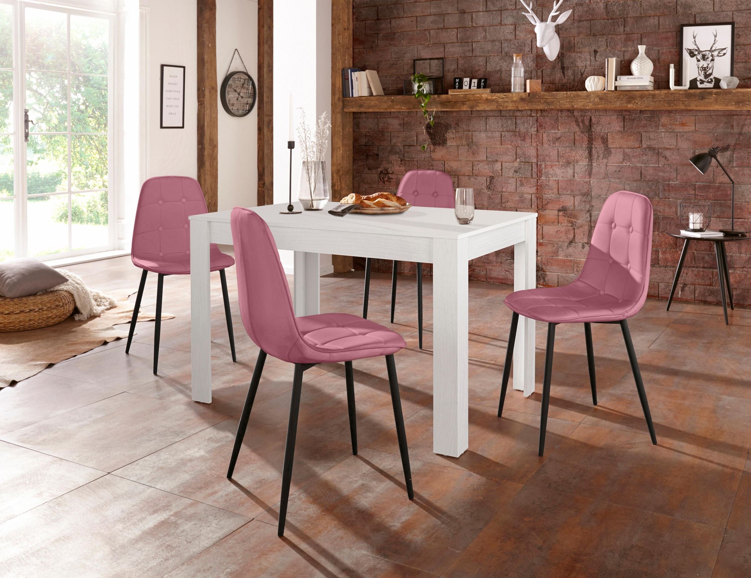 OTTO home Essgruppe Set, 5 Stk. tlg. mit Esstisch 120 cm breit günstig online kaufen