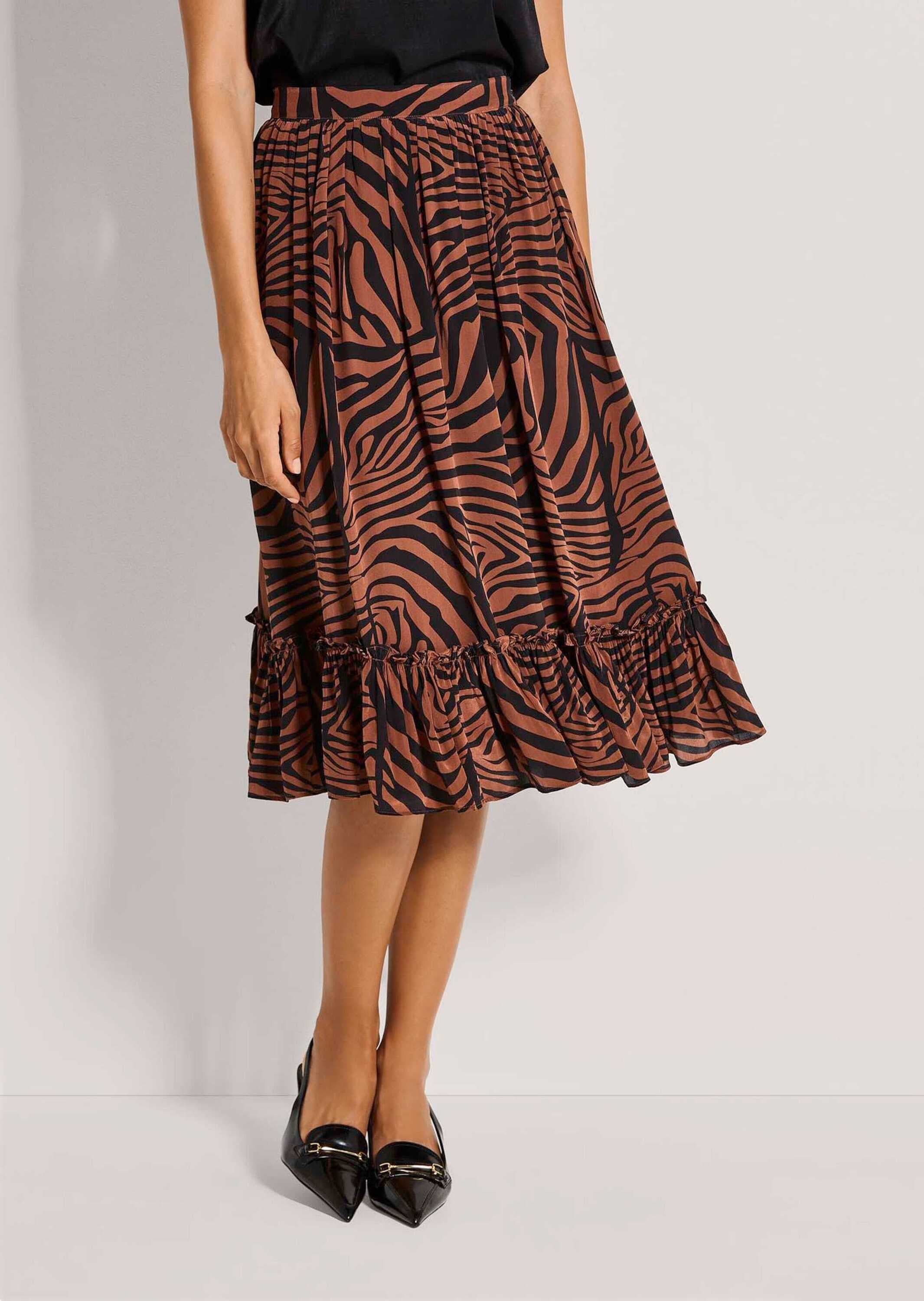 MADELEINE Sommerrock »Faltenrock Midirock mit Zebra-Print«