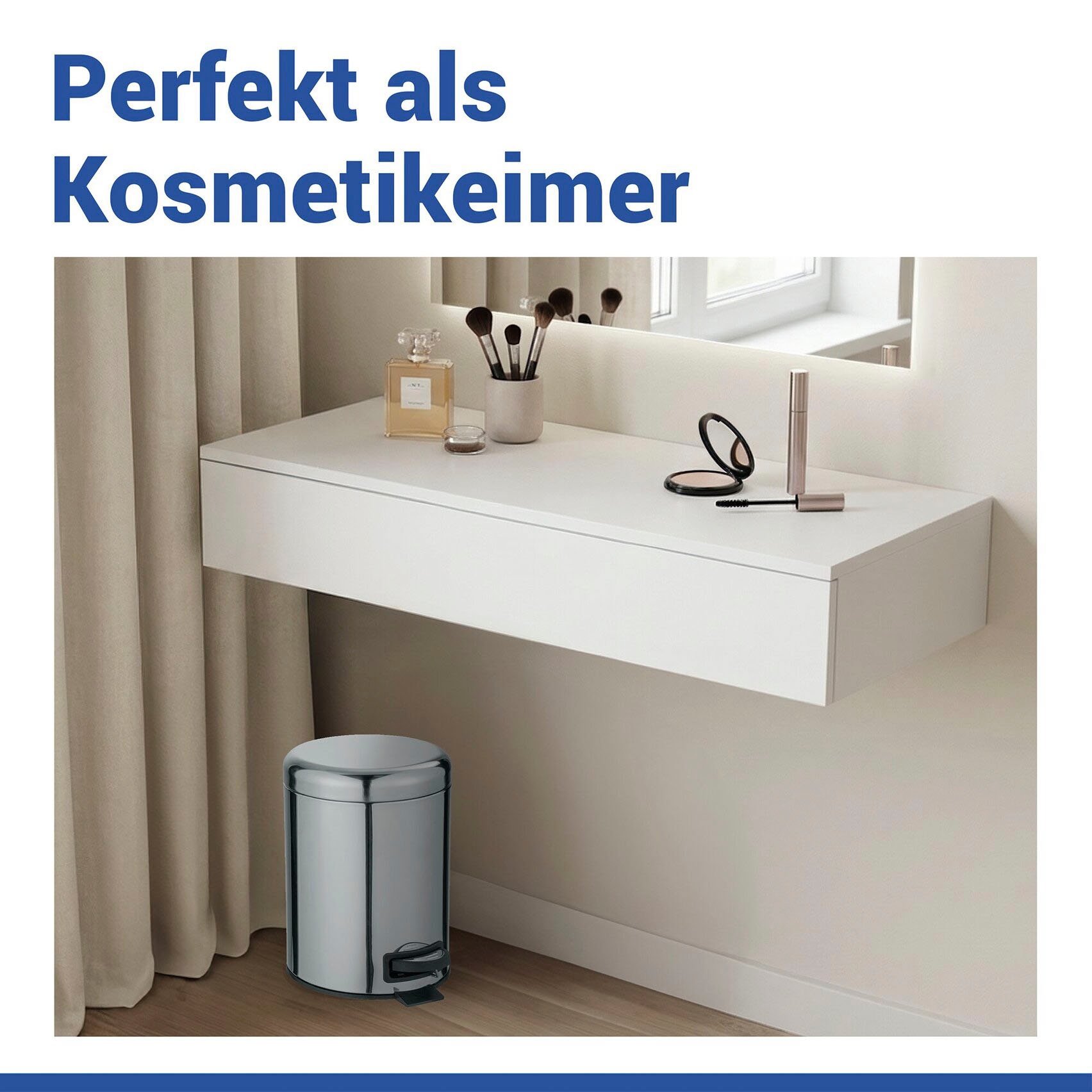 WENKO Kosmetikeimer »Leman« 5 Liter, BxTxH: 21x28x24 cm