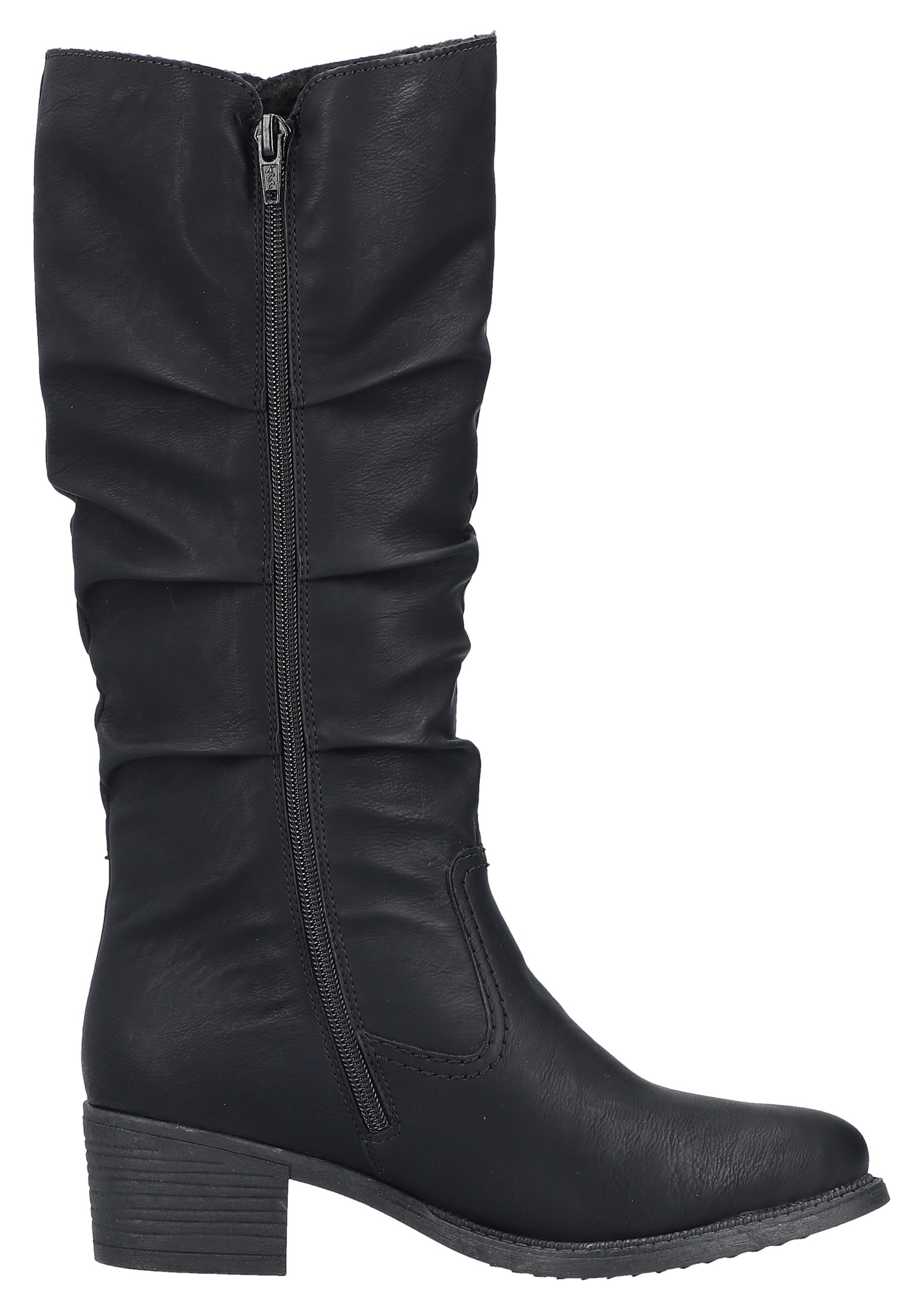 Rieker Winterstiefel, Langschaftstiefel, Blockabsatz, Innenreißverschluss, slouchy Schaft