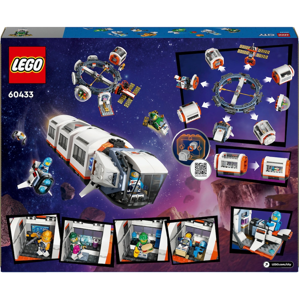LEGO® Konstruktionsspielsteine »Modulare Raumstation (60433), LEGO City«, (1097 St.)