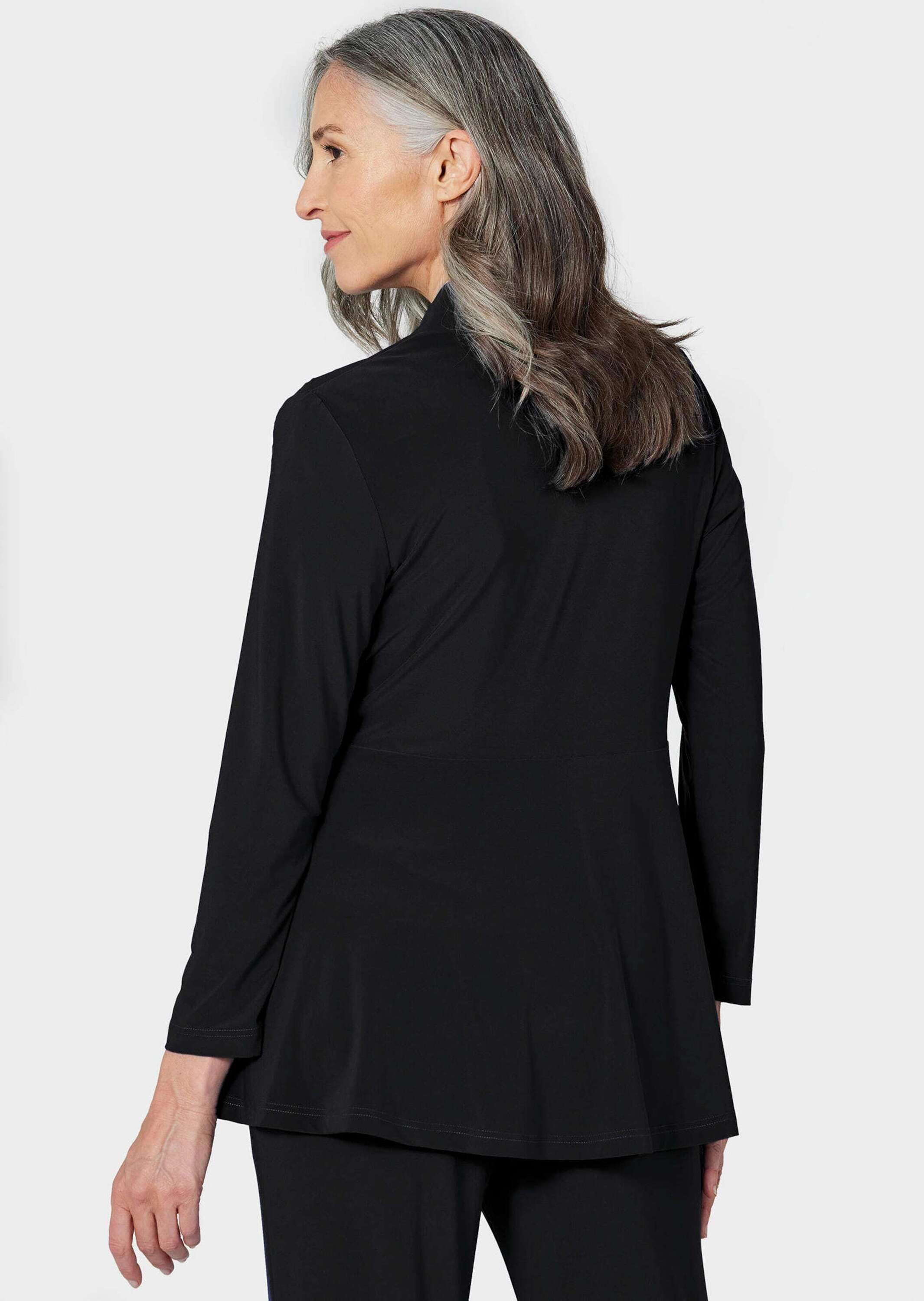 GOLDNER Sweatjacke »Jersey-Longjacke Weich fallende Jersey-Longjacke«