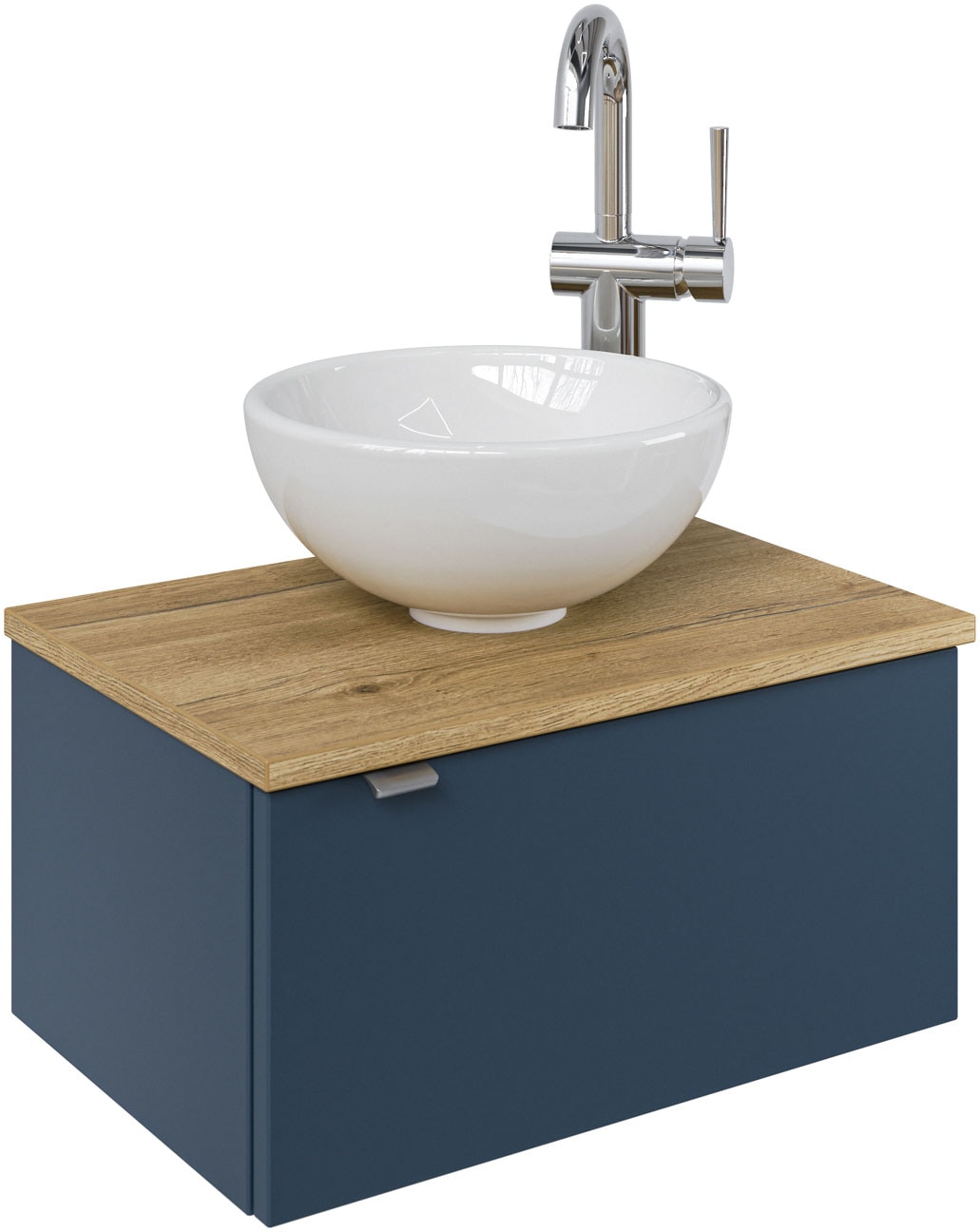 Saphir Waschtisch »Serie 6915 Waschschale mit Unterschrank für Gästebad, Gäste WC«, 51 cm mit Keramik-Aufsatzbecken und 1 Tür