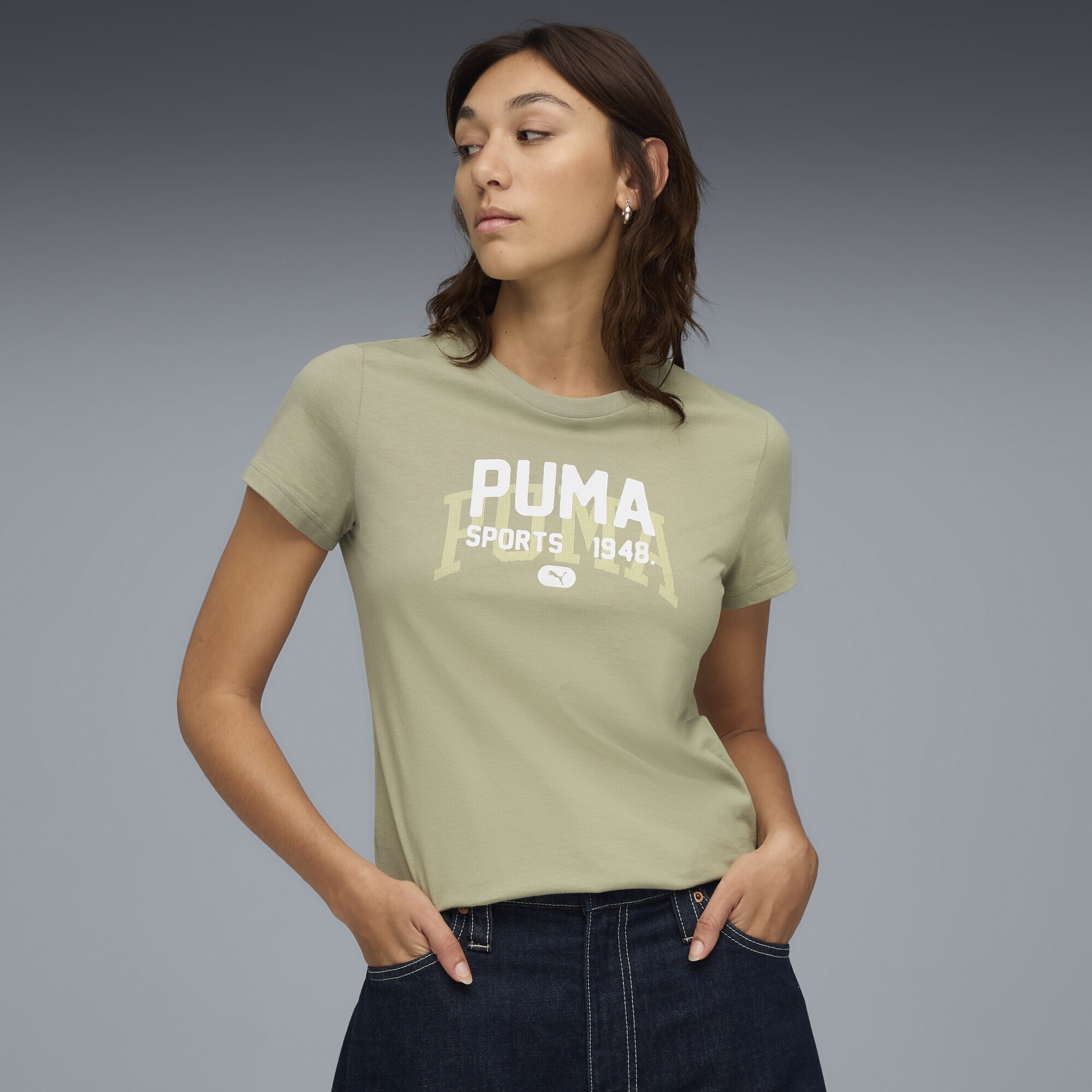 PUMA T-Shirt »Grafik Varsity T-Shirt Damen«