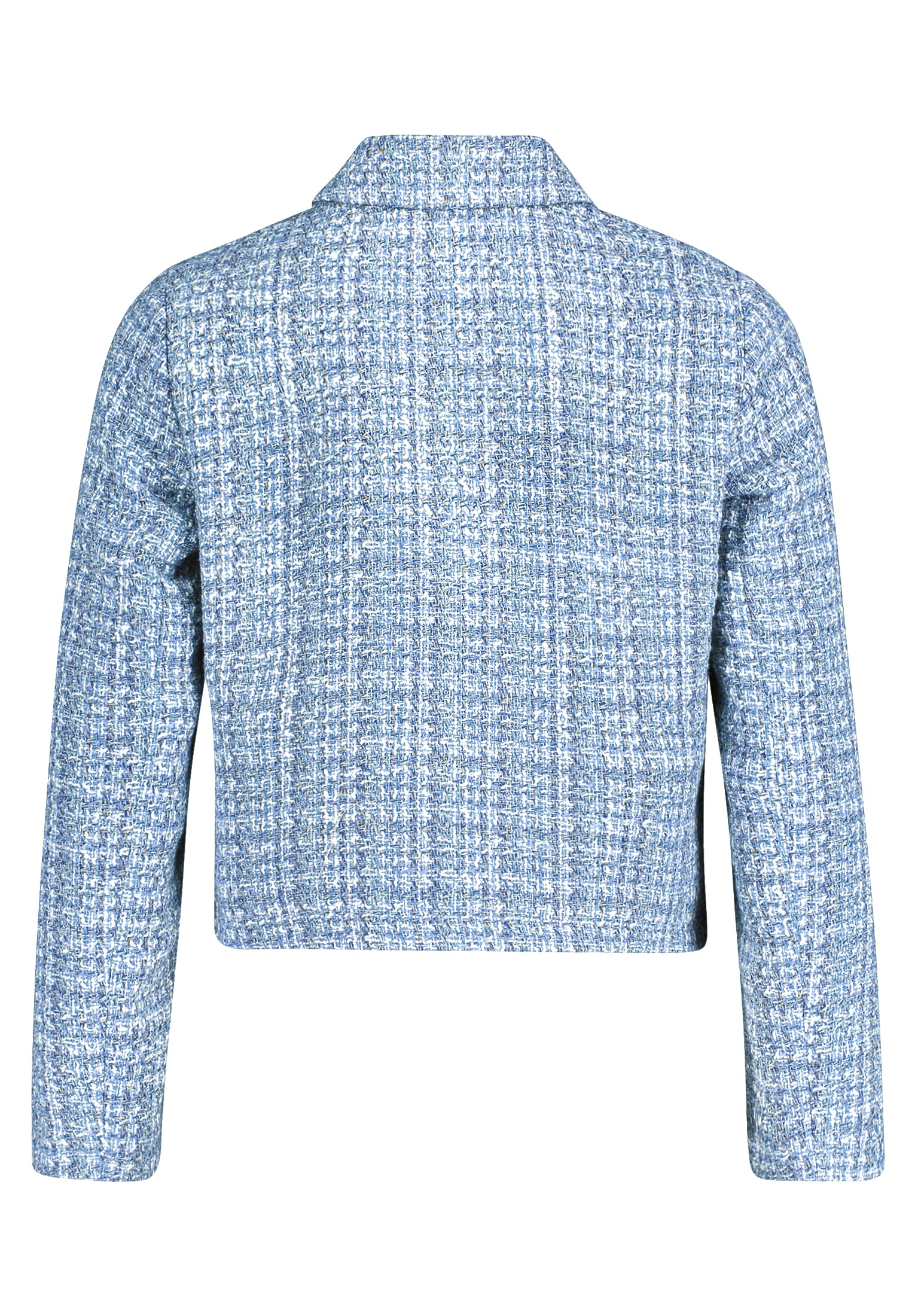 Jackenblazer BETTY BARCLAY "Damen langarm", Damen, Gr. 44, blau, weiß, Bouclé, Obermaterial: 100% Polyester; Futter: 100% Polyester, Basic, normal normal, Blazer 2