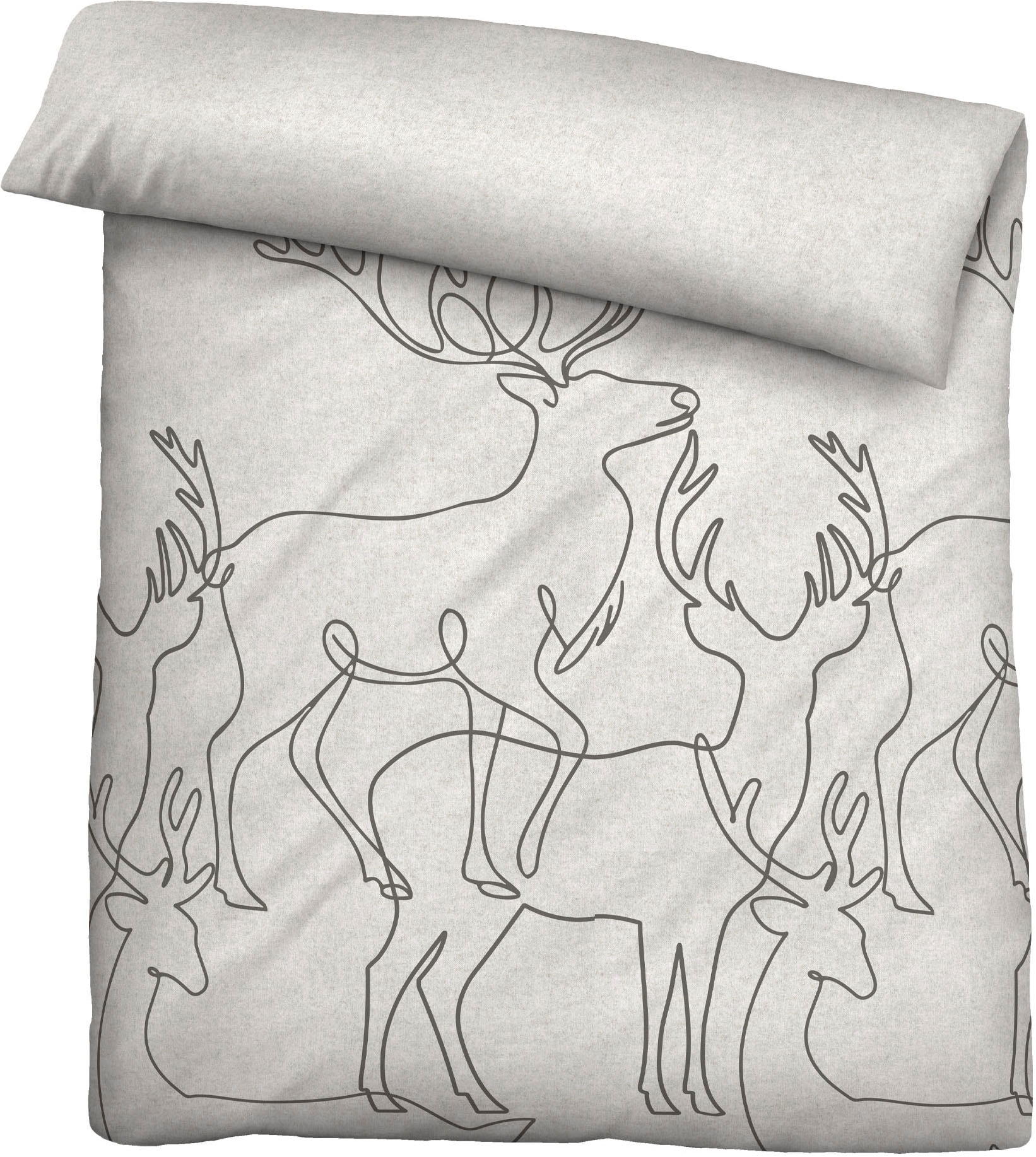 Biberna Bettwäsche »0840517« 2 Stk. tlg. kuschelig warm, samtweich, Melange, 100% Baumwolle, made in Germany