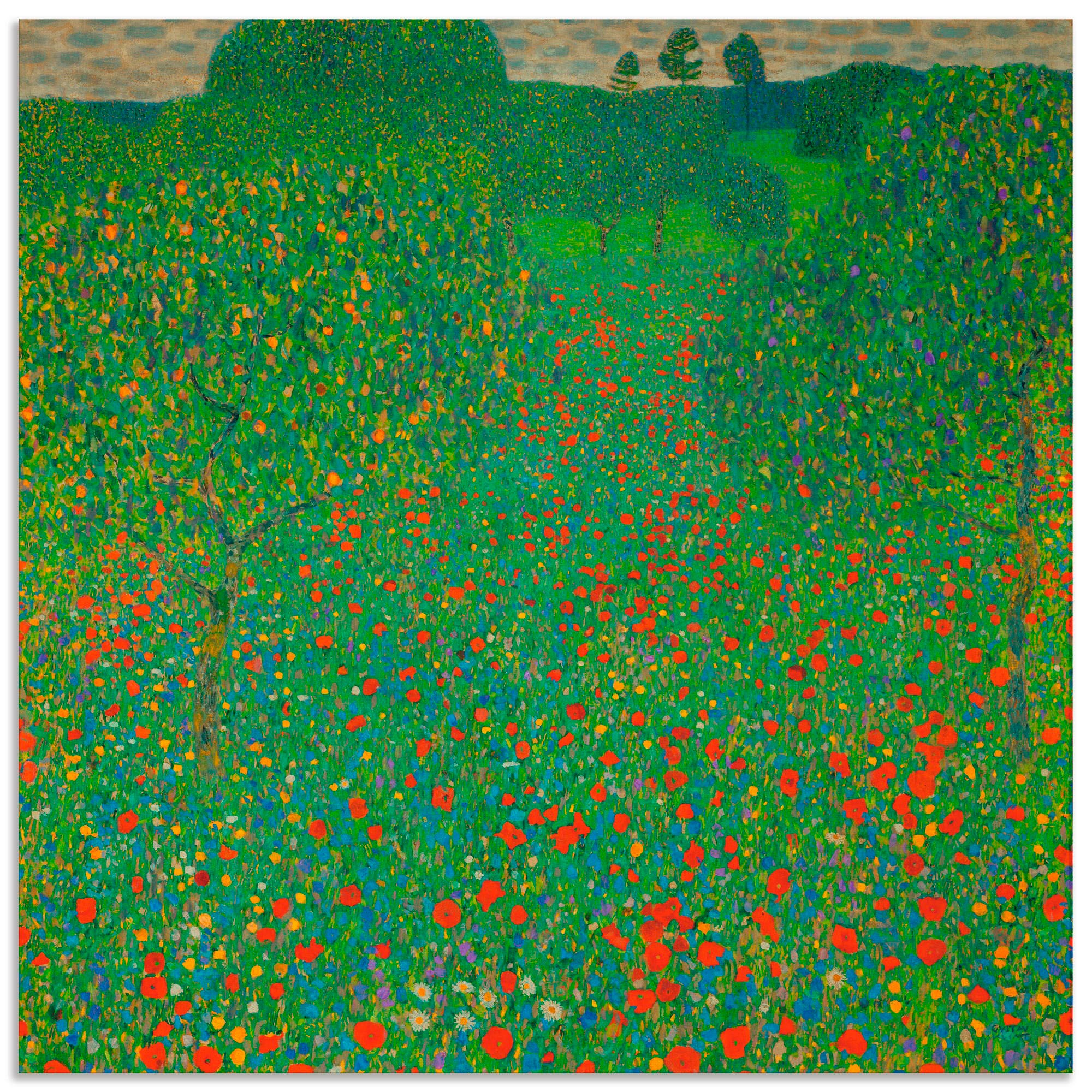 Artland Wandbild "Feld mit Mohn", Blumen, (1 St.), als Alubild, Outdoorbild günstig online kaufen