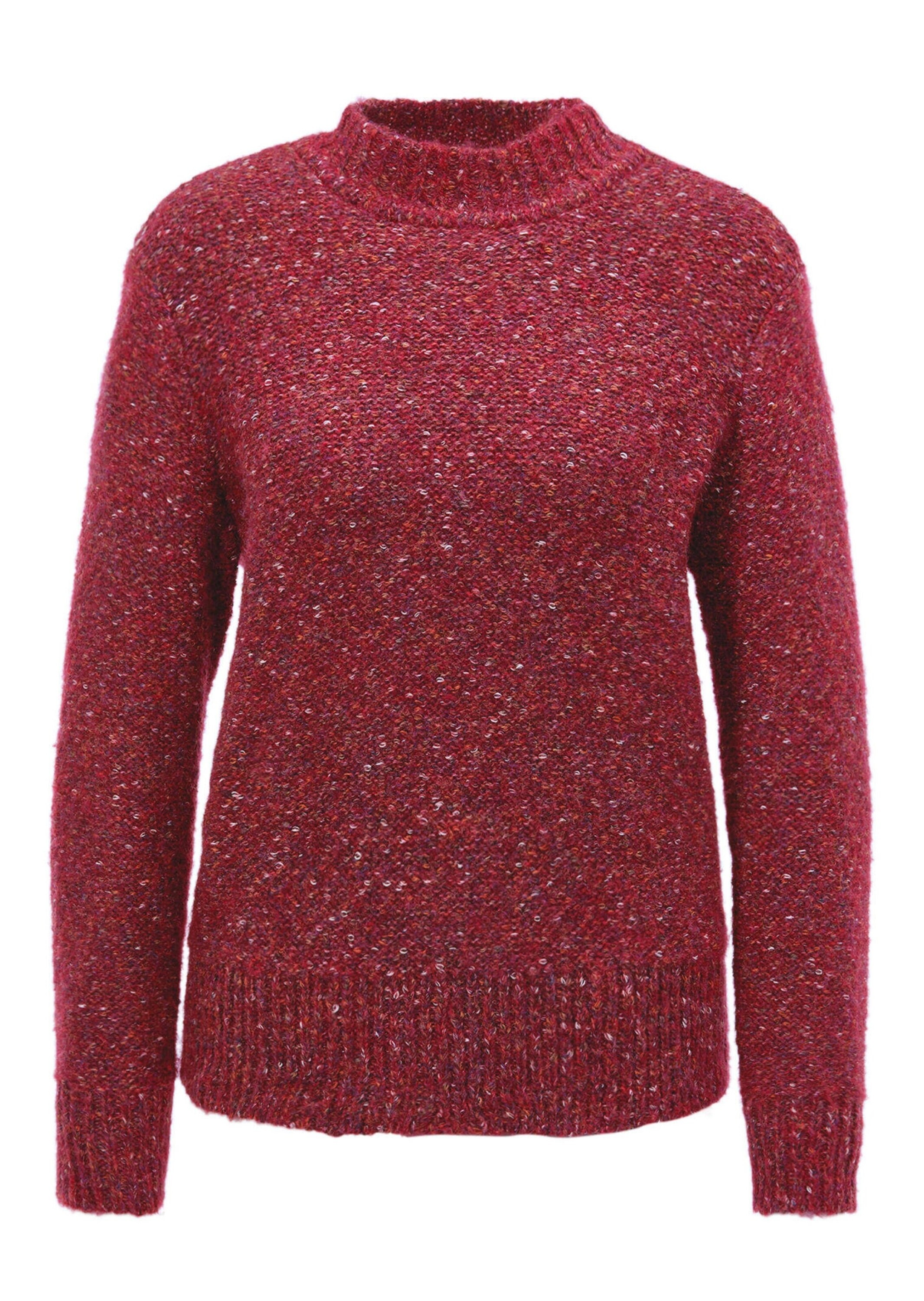 GOLDNER Rundhalspullover "Kurzgröße Flauschiger Bouclé-Pullover, Stehkragen" keine/nicht relevant
