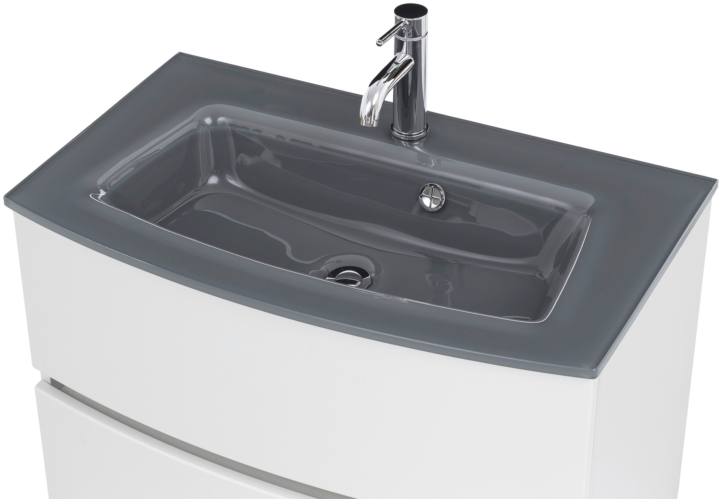 welltime Badezimmer-Set »Kaunas«, (Set, 4 St.), Waschtisch-Set (Breite 80 cm) mit Midischrank und Seitenschrank