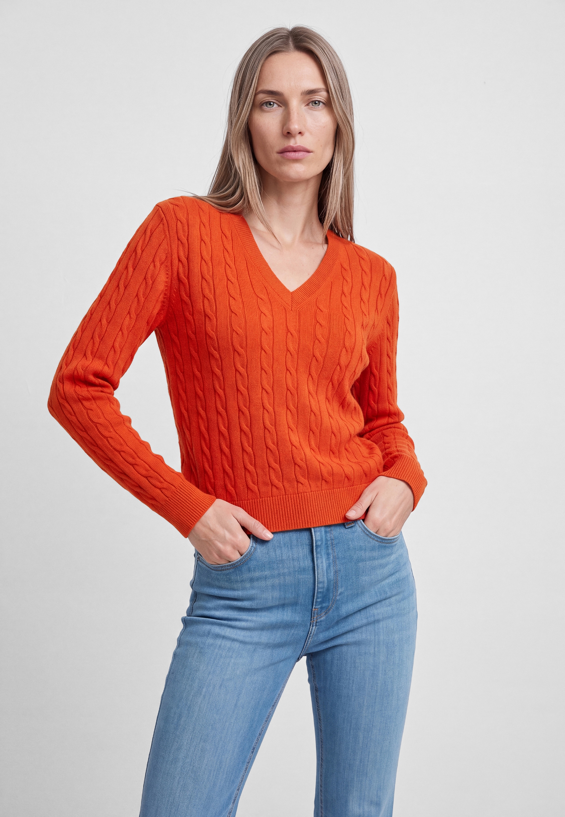 Mavi Langarmshirt »V-NECK SWEATER« Pullover Feinstrick