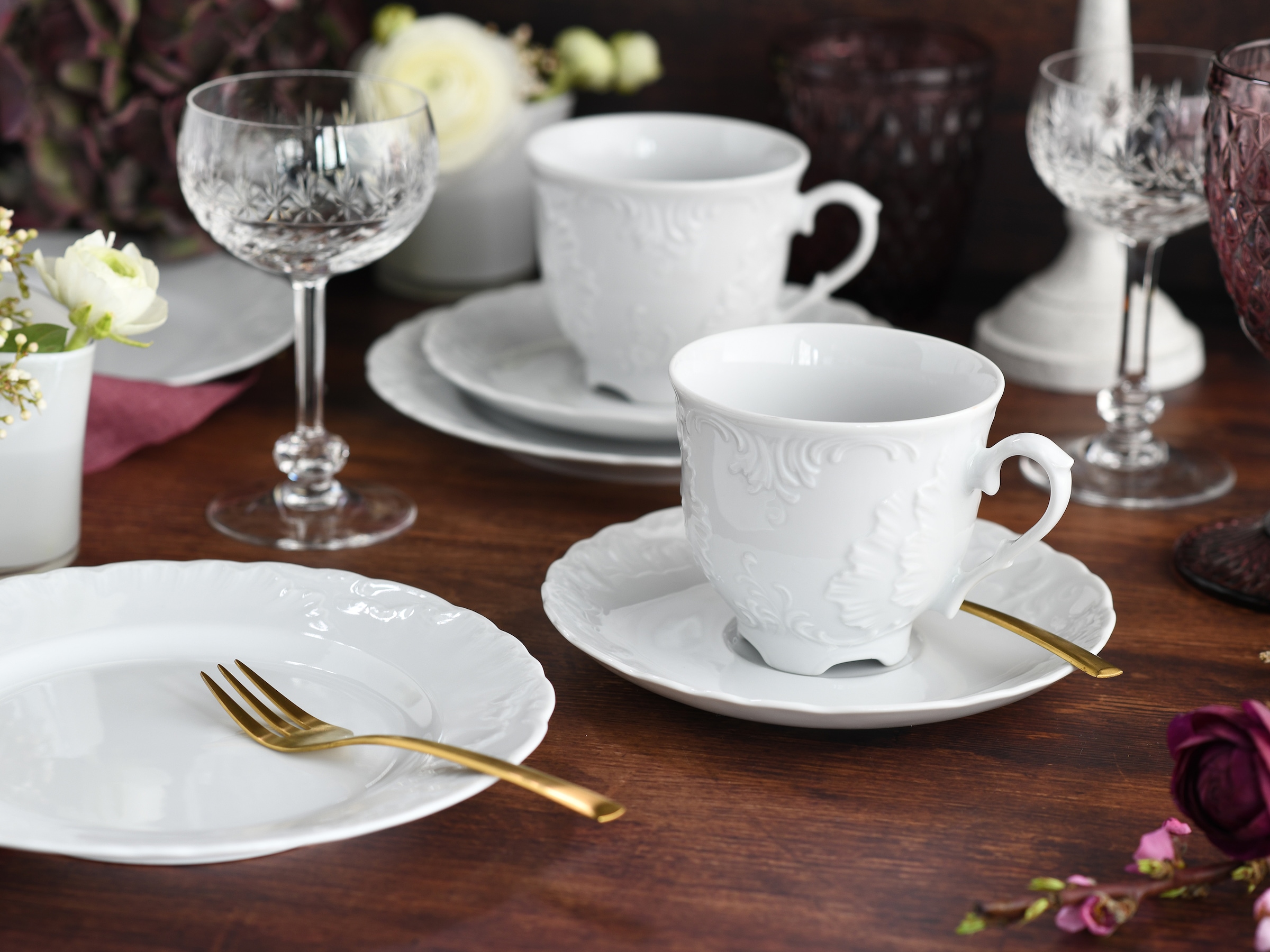 CreaTable Kaffeeservice »Rokoko, Service 18-tlg.« Daily Use, Zeitlos