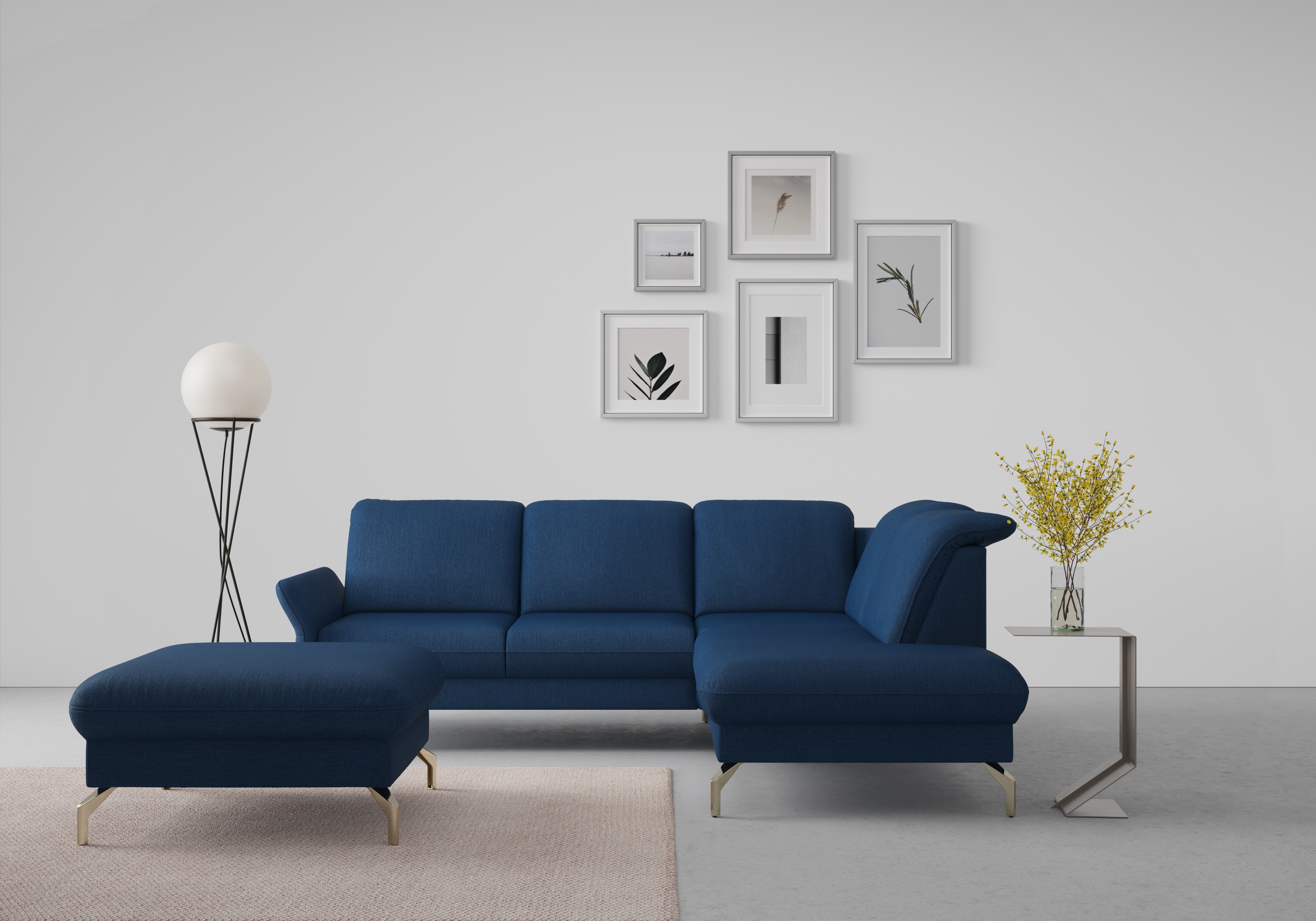 sit&more Ecksofa "Fashion L-Form" wahlweise mit Kopfteilverstellung, Vorziehsitz, motorisch, Nickelfüße