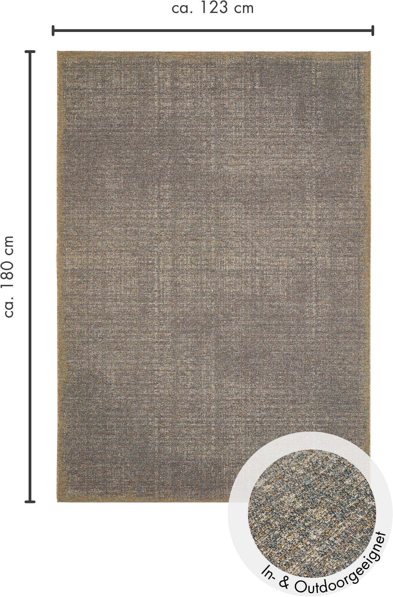 LUXOR living Teppich »Patio, Made in Belgium«, rechteckig, 3 mm Höhe, Kurzflor, meliert, In- und Outdoor geeignet, für Balkon & Terrasse